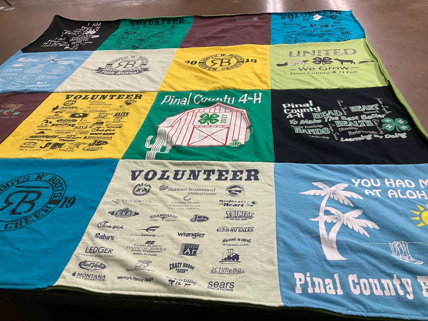 T-shirt quilt from pinal county 4-h by Baylee from AZ