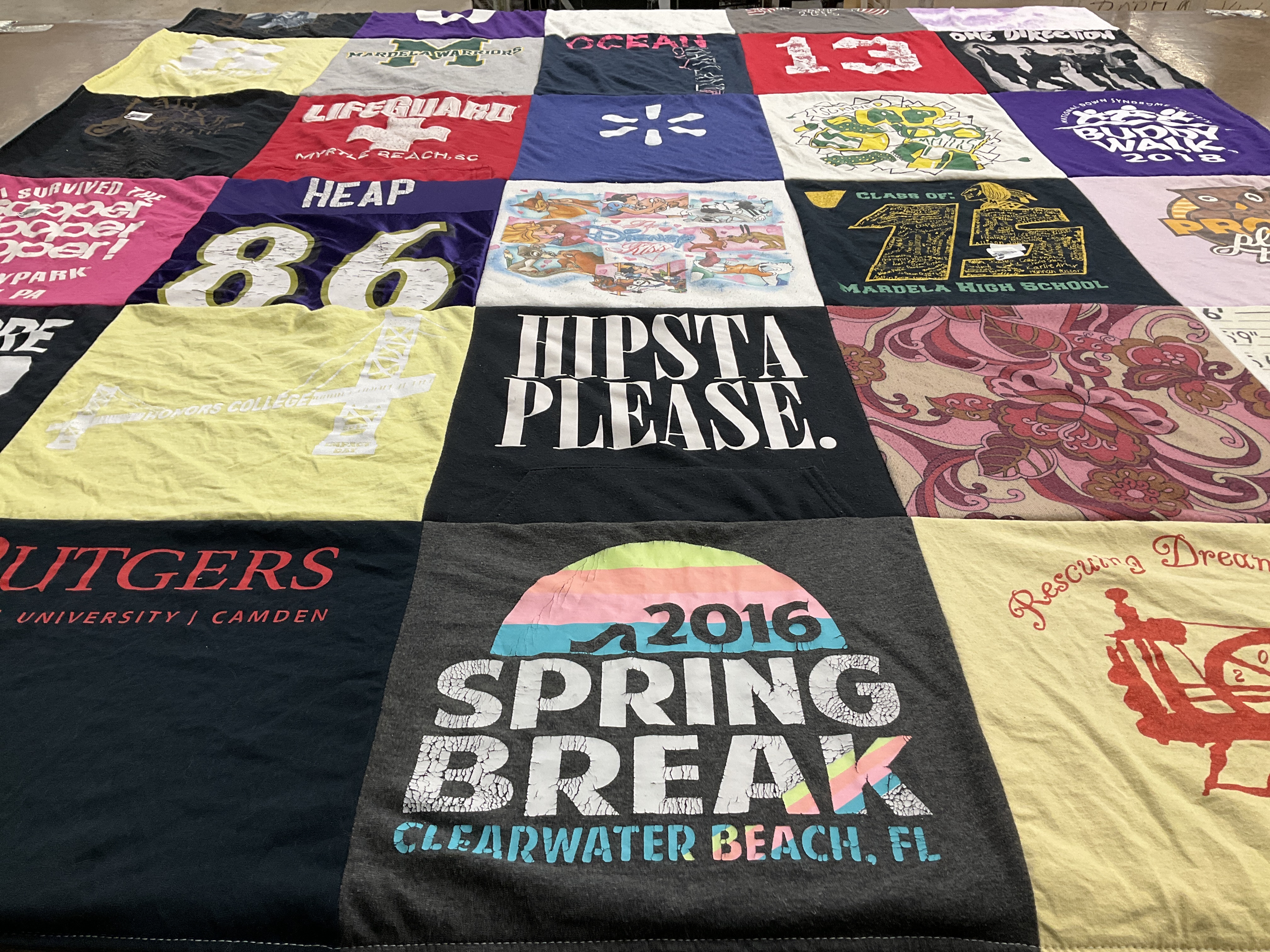 T-shirt quilt from rutgers university, mandela high school by Payton from NJ