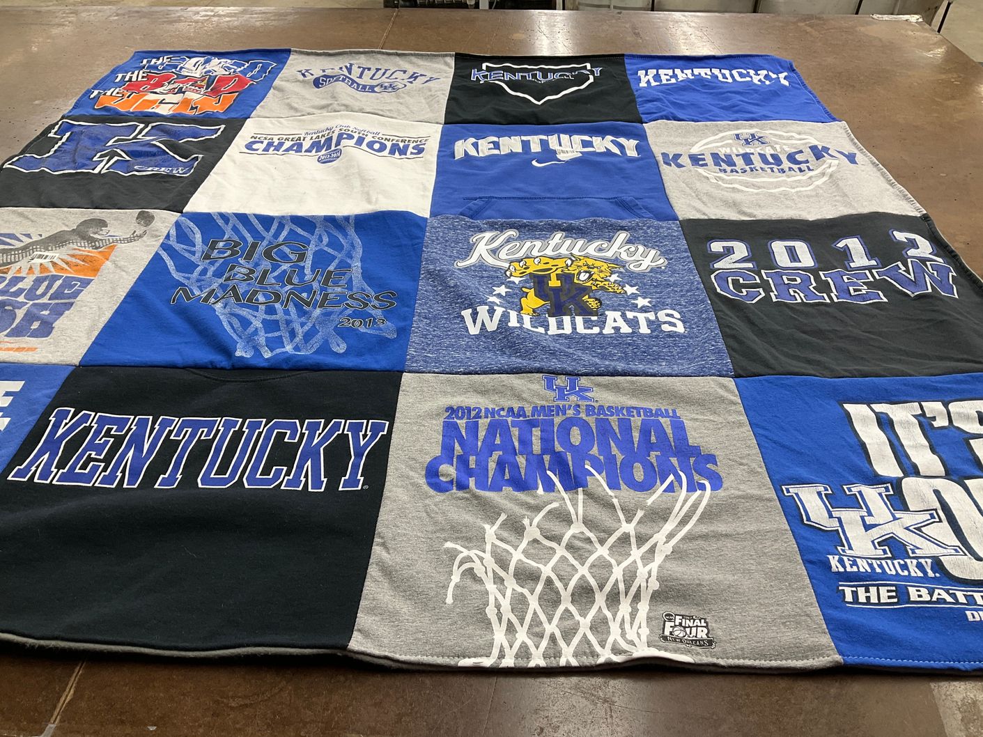 T-shirt quilt featuring university of kentucky wildcats, university of kentucky basketball by Samantha from OH