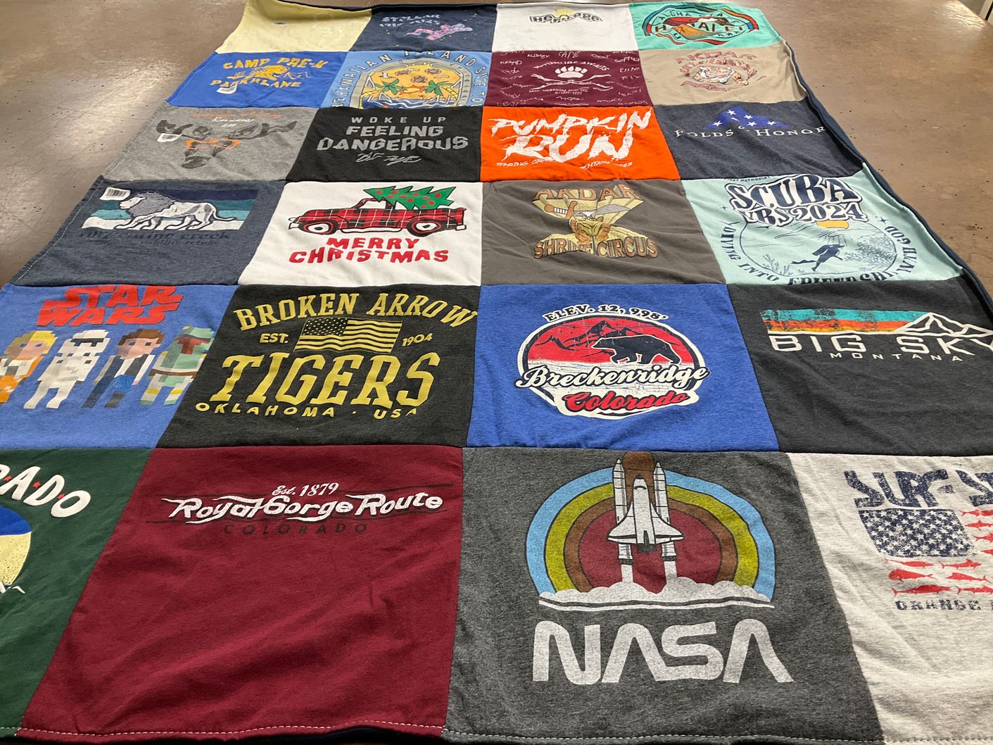 T-shirt quilt from broken arrow high school by Taylor from OK
