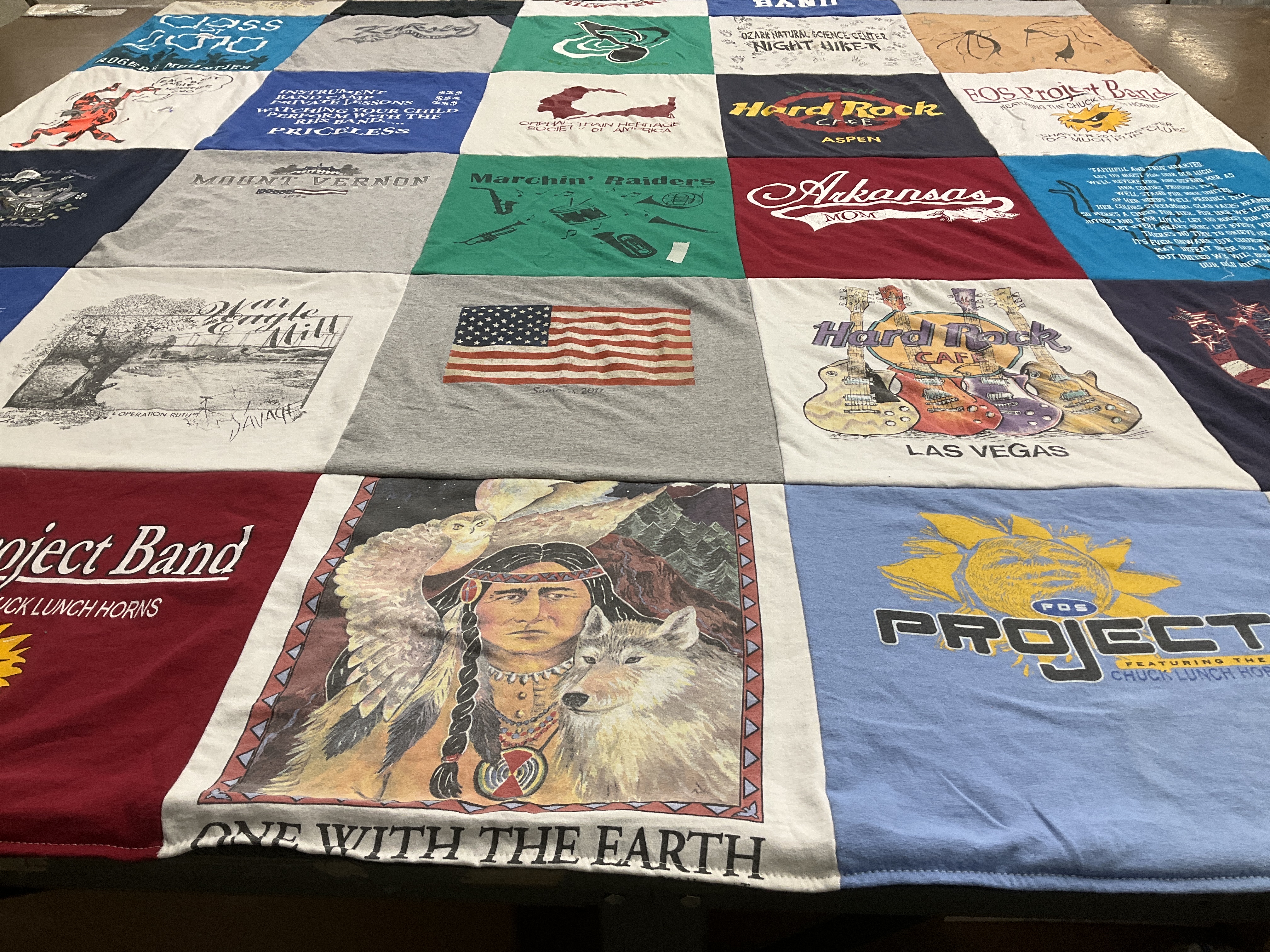 T-shirt quilt from mount vernon high school, marching raiders by Donna from AR