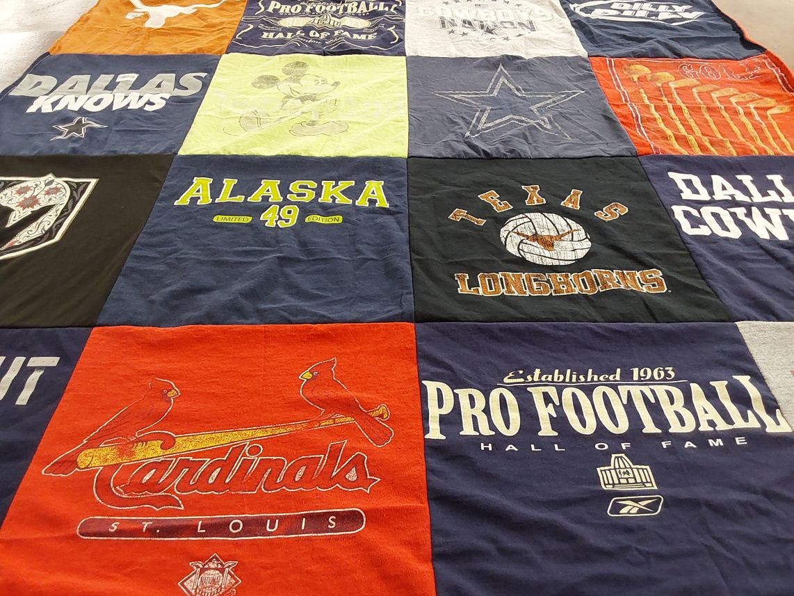 T-shirt quilt featuring dallas cowboys, st louis cardinals by Colette from NV