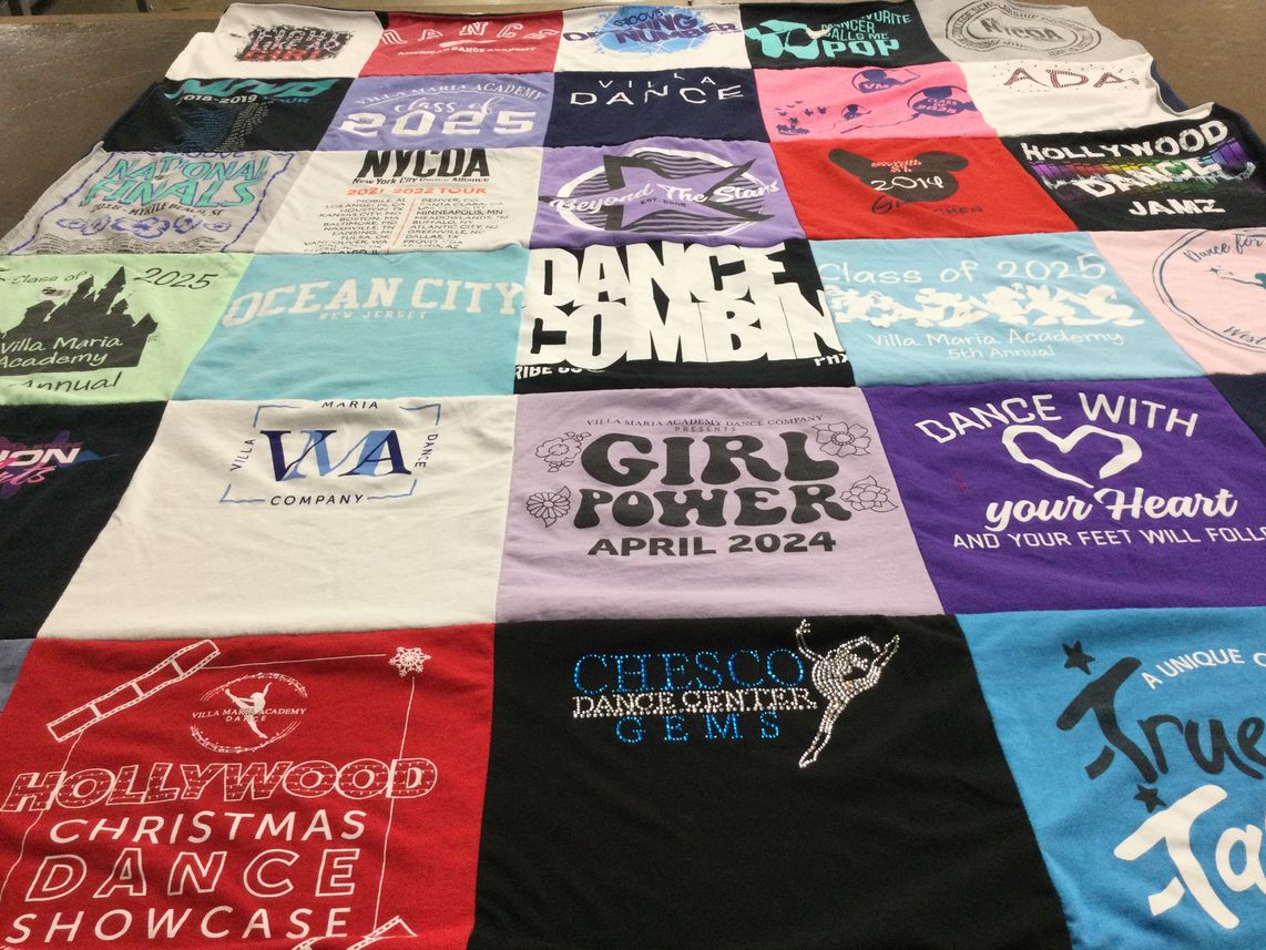 T-shirt quilt from villa maria academy by Natalie from PA