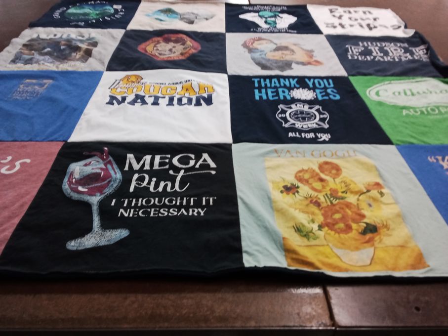 T-shirt quilt featuring no known teams found by Sandra from MI