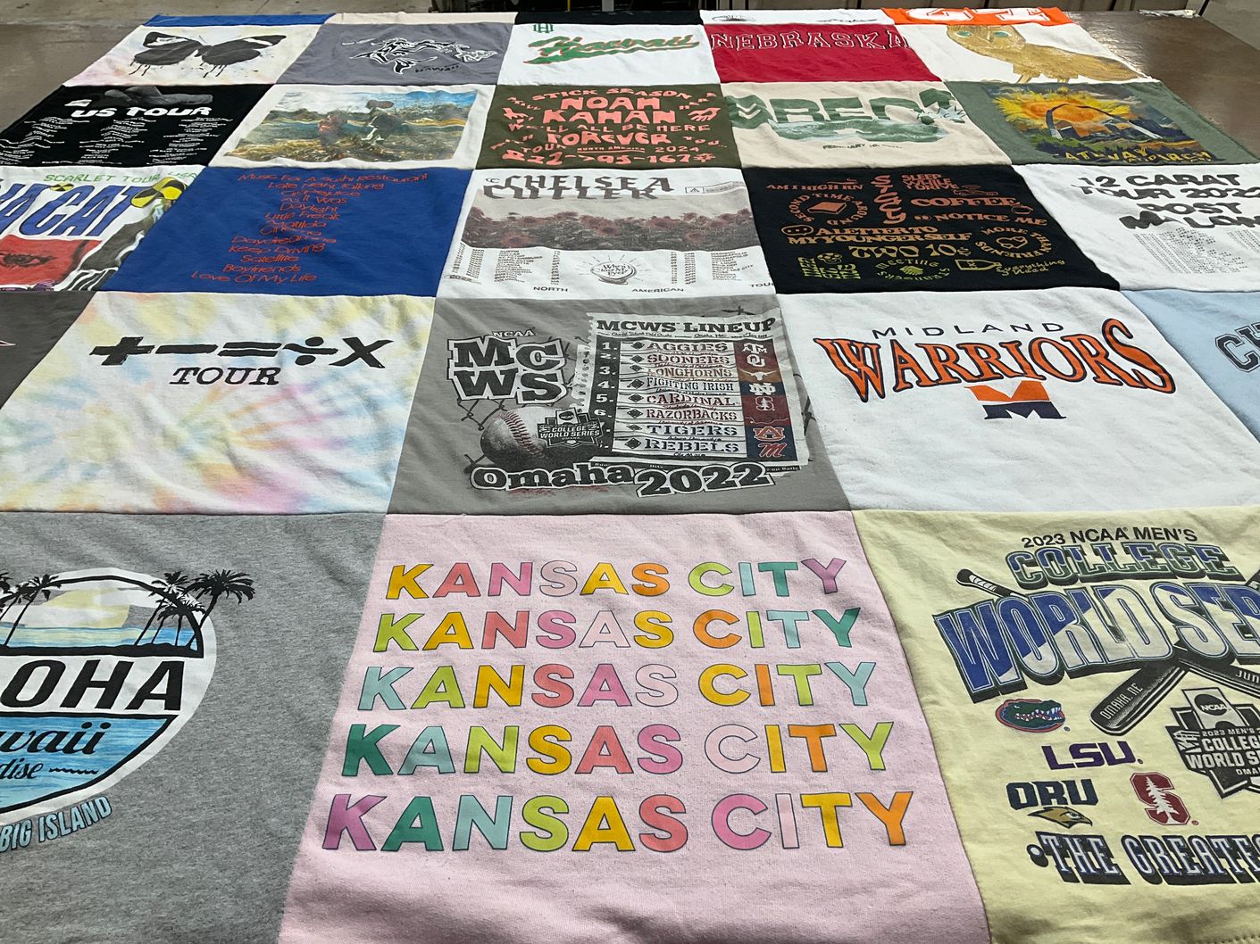T-shirt quilt featuring omaha tigers, rebels by Morgan from NE