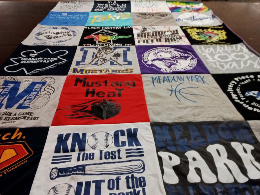 T-shirt quilt featuring mustangs by Alicia from AR