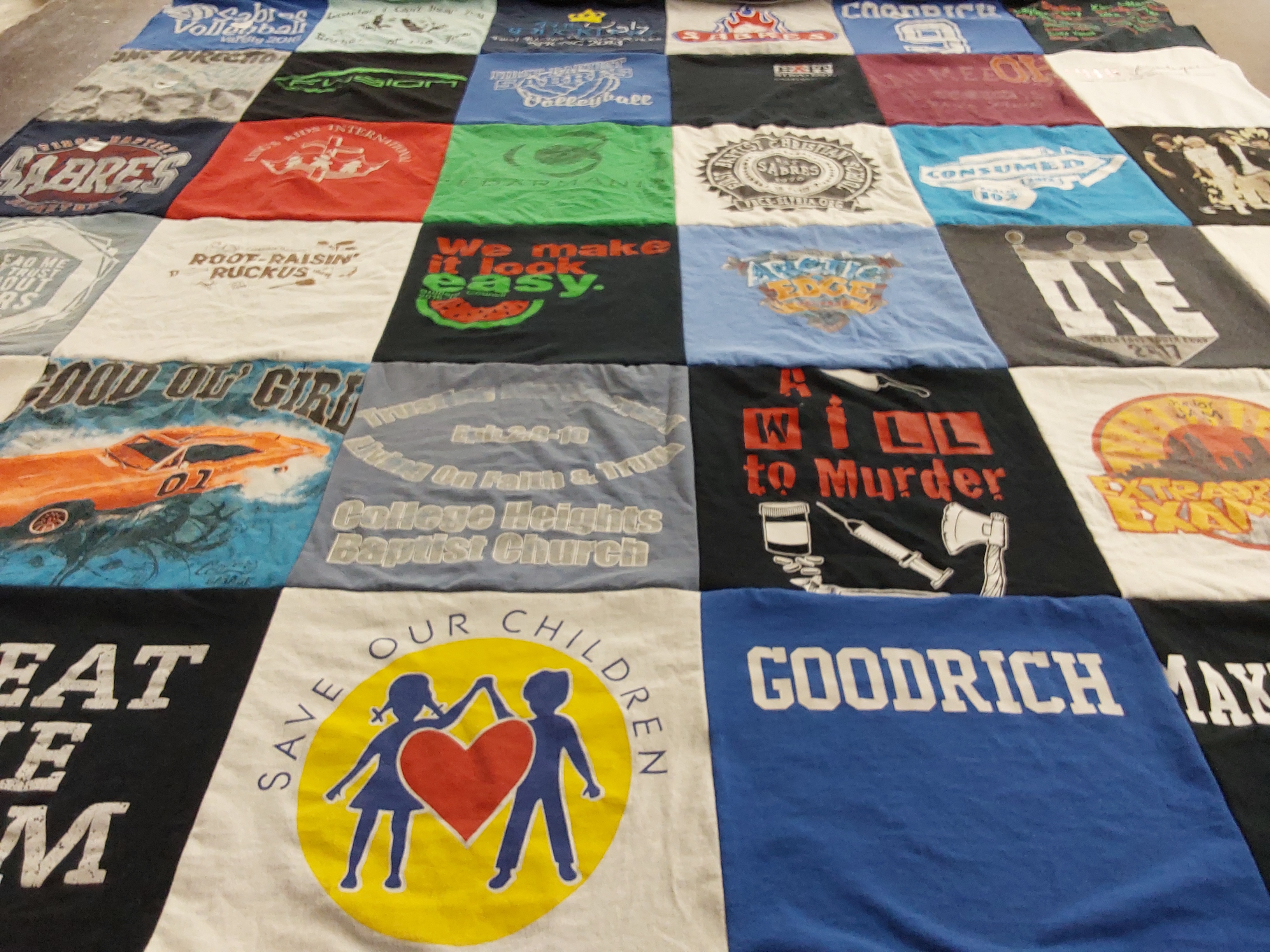 T-shirt quilt featuring sabres by Paige from OH