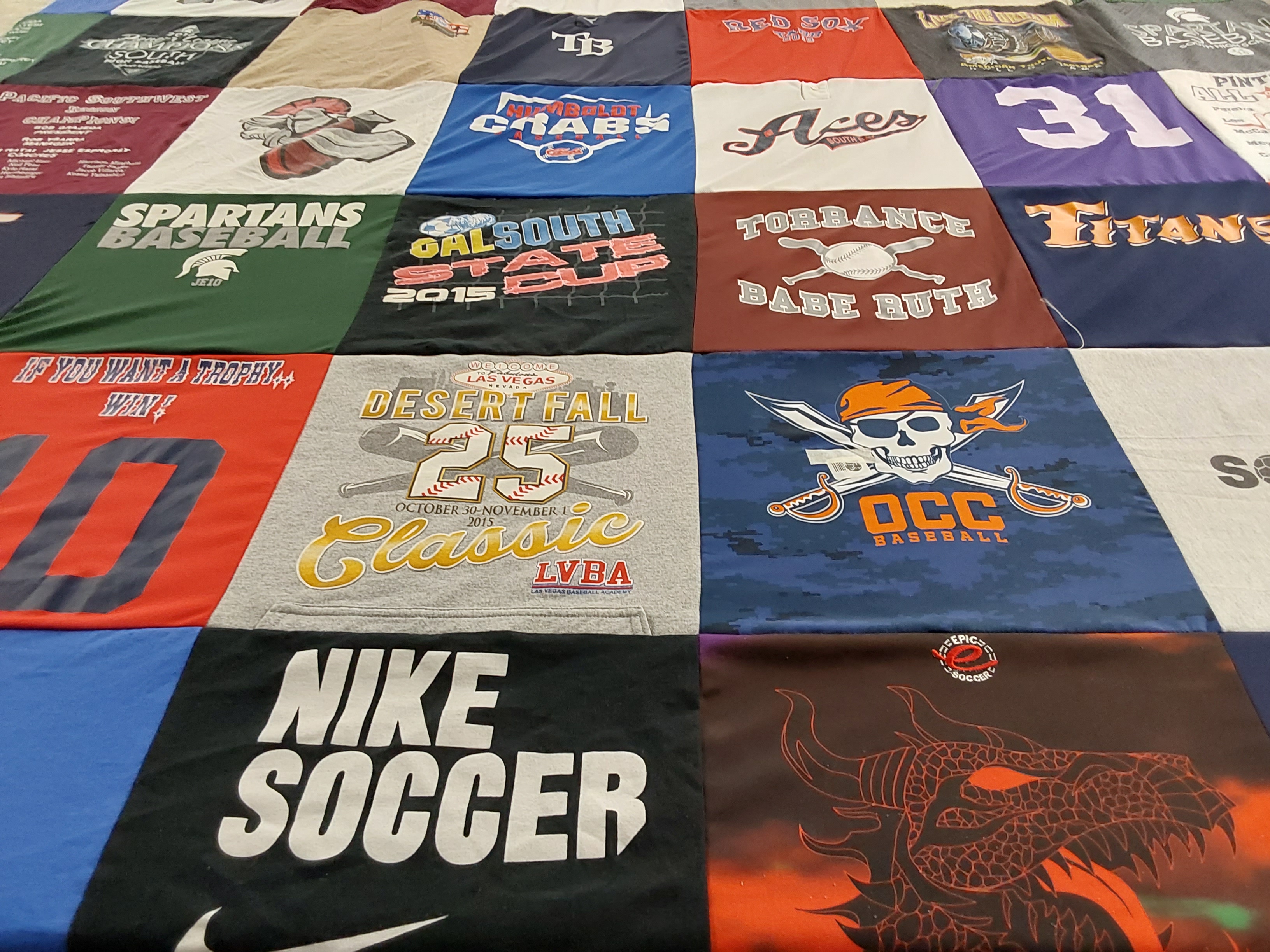T-shirt quilt featuring torrance babe ruth by Celeste from CA
