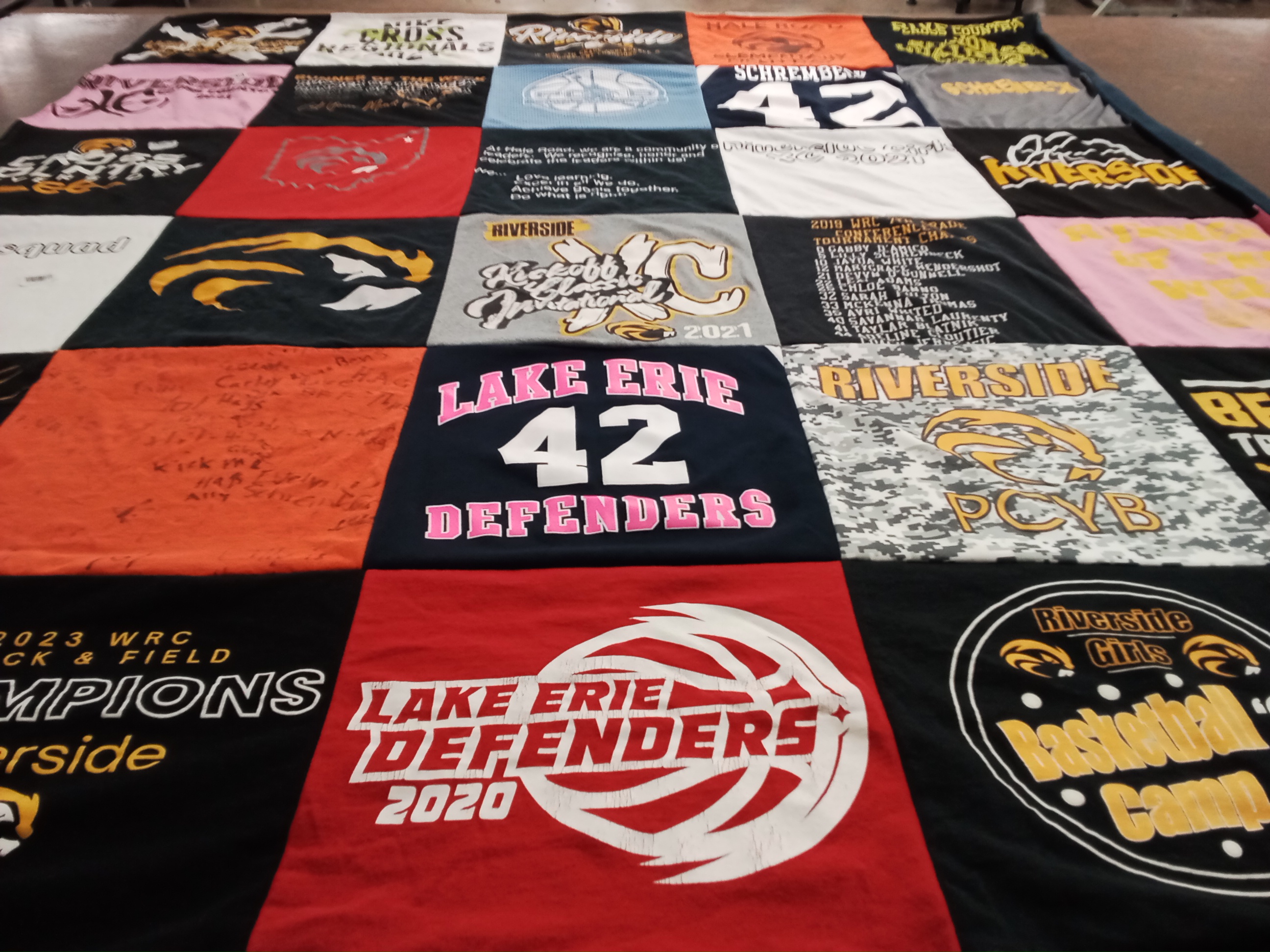 T-shirt quilt featuring lake erie defenders by Theresa from OH