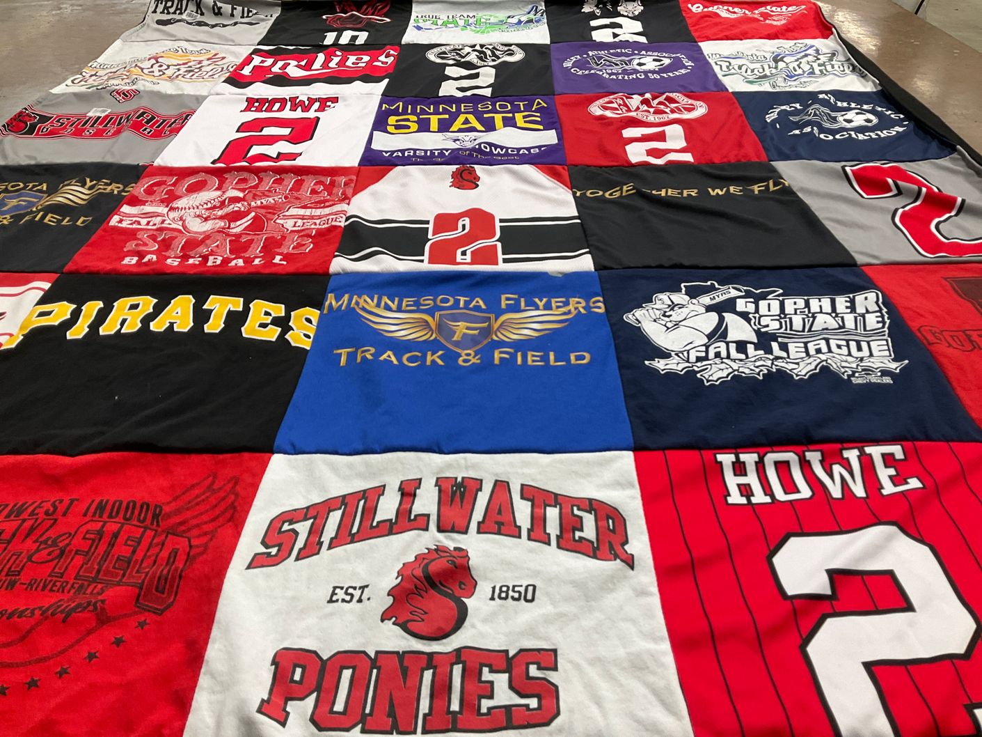 T-shirt quilt featuring stillwater ponies, gopher state fall league by Matt from MN