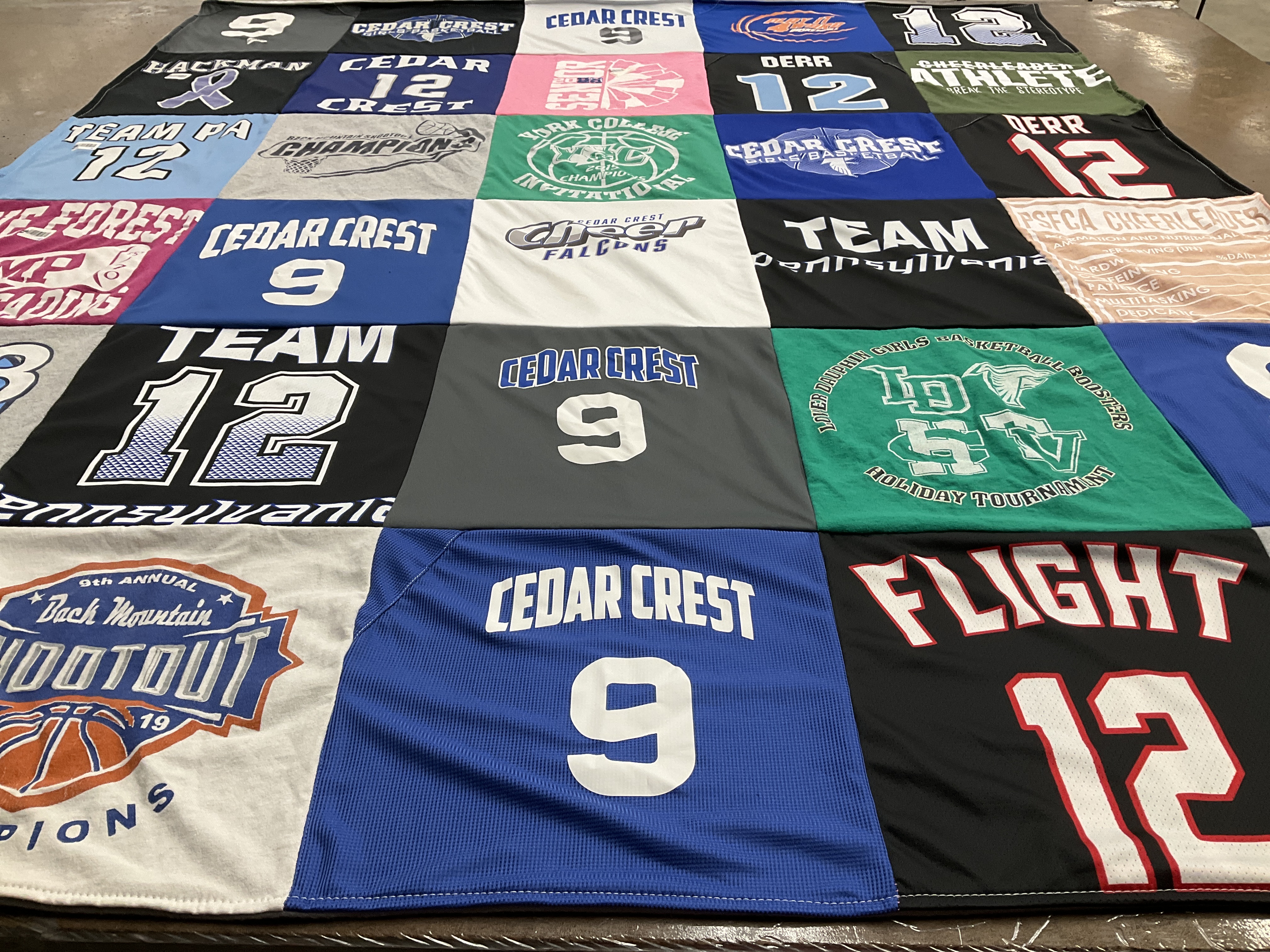 T-shirt quilt featuring cedar crest falcons, ldsv basketball by Amiyah from PA
