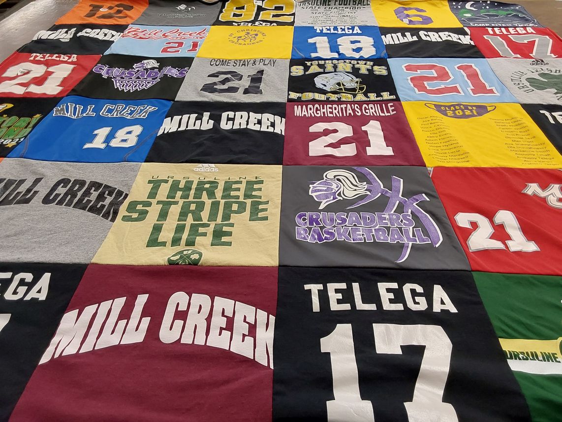 T-shirt quilt featuring mill creek high school basketball team, crusaders basketball team by Teri from OH