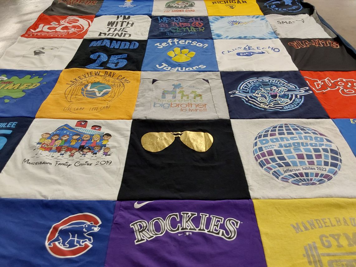 T-shirt quilt featuring jaguars, rockies by Tracie from NJ