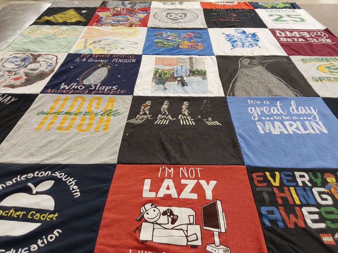 T-shirt quilt featuring marlins by Carol from SC
