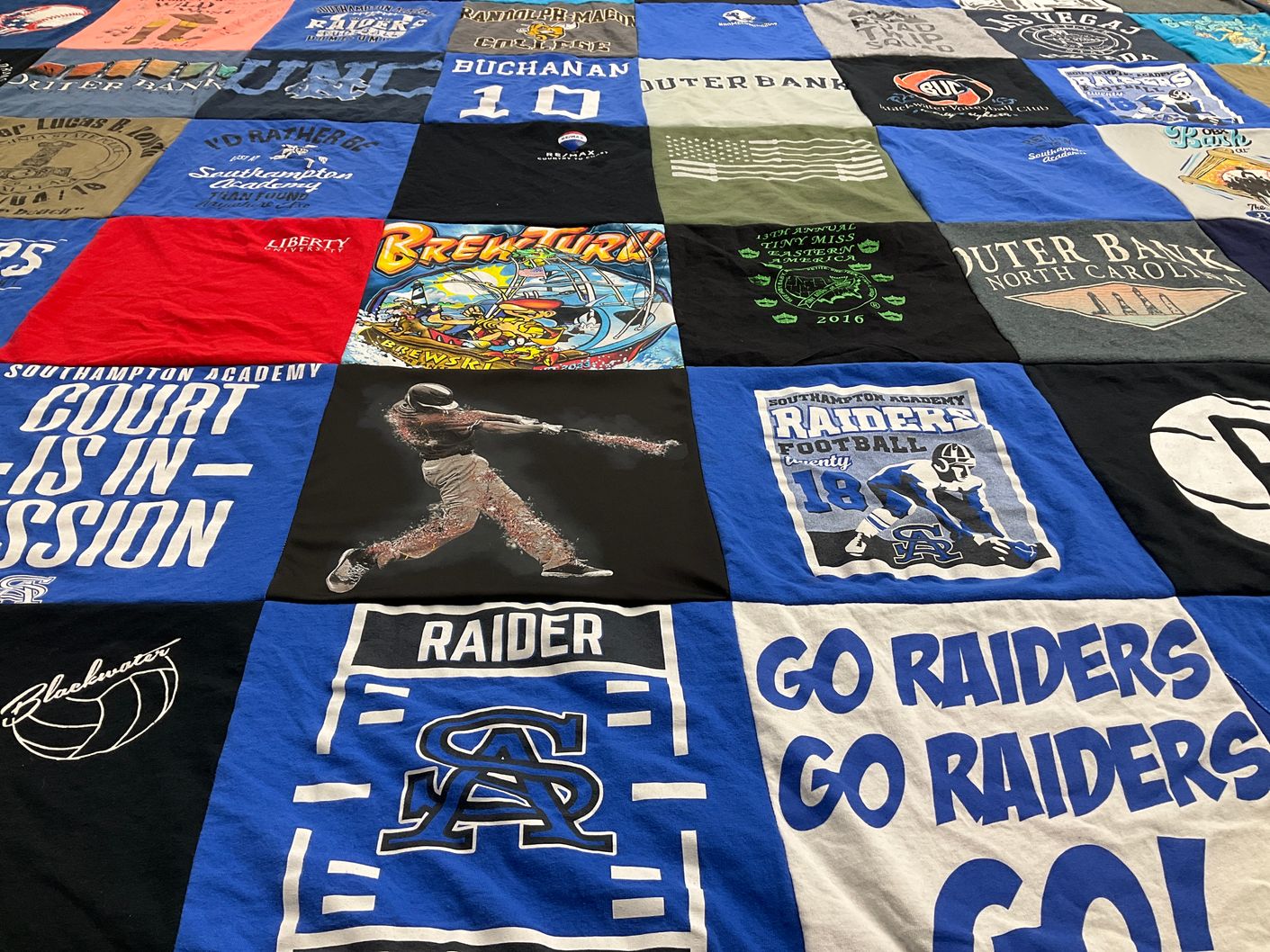 T-shirt quilt featuring southampton academy raiders football by Michelle from NC