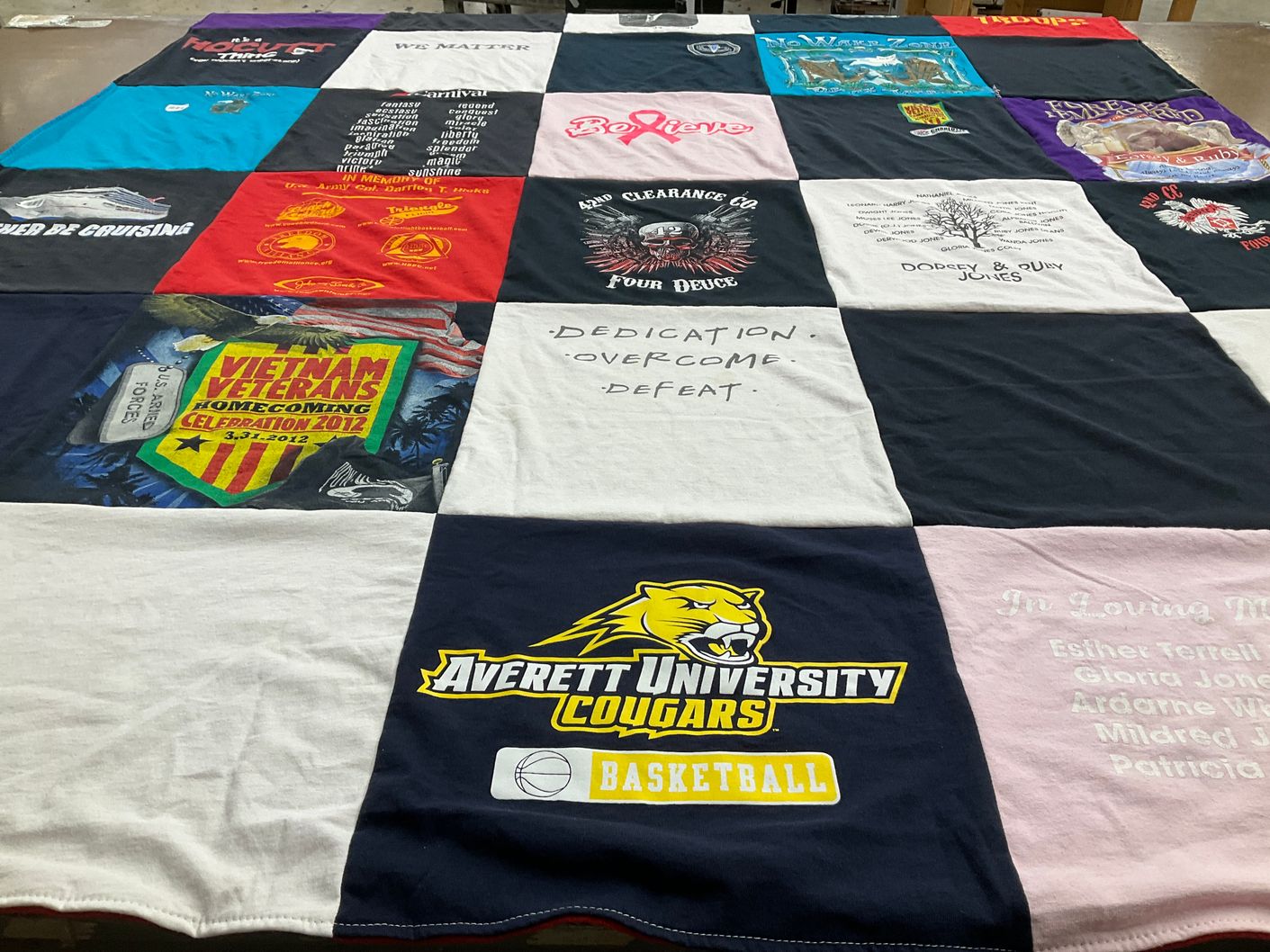 T-shirt quilt featuring averett university cougars basketball by Cora c from NC