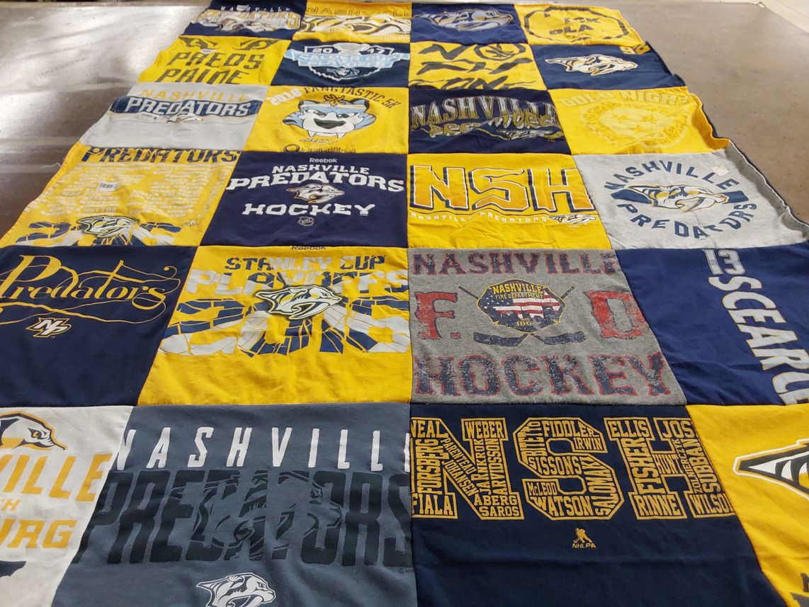 T-shirt quilt featuring nashville predators by Kerin from TN