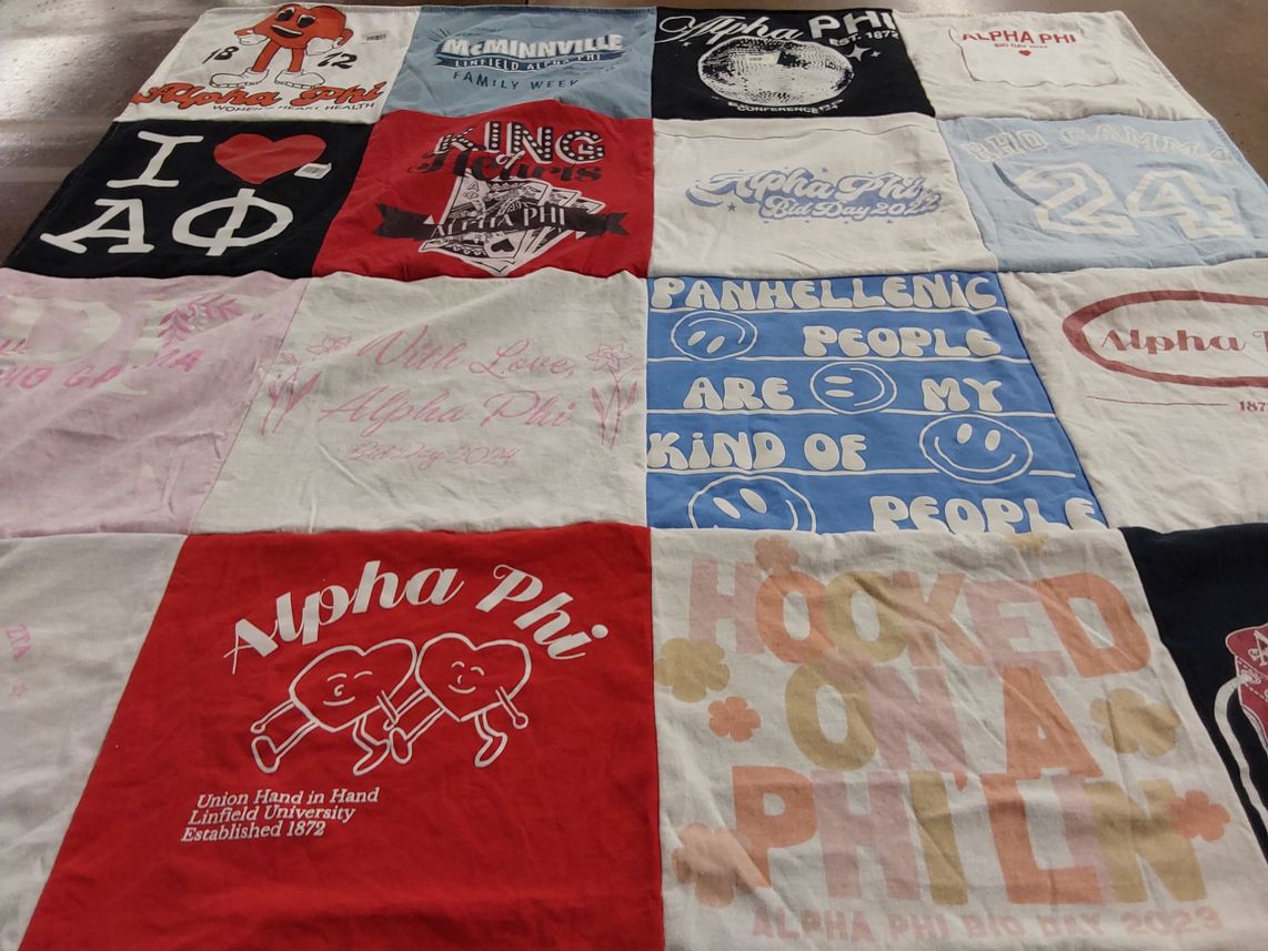 T-shirt quilt from linfield university by Faith from CA