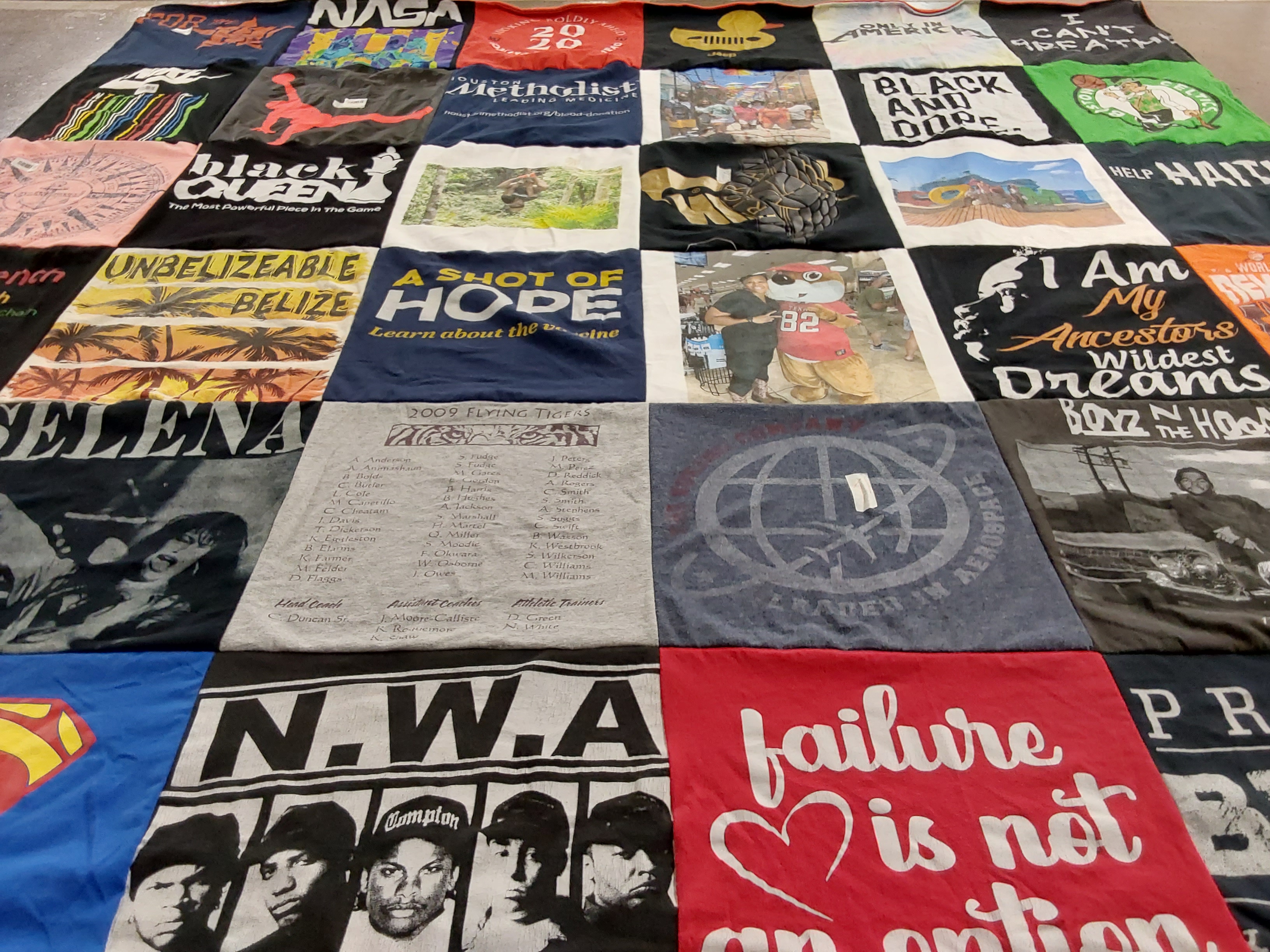 T-shirt quilt featuring flying tigers by Amanda from TX