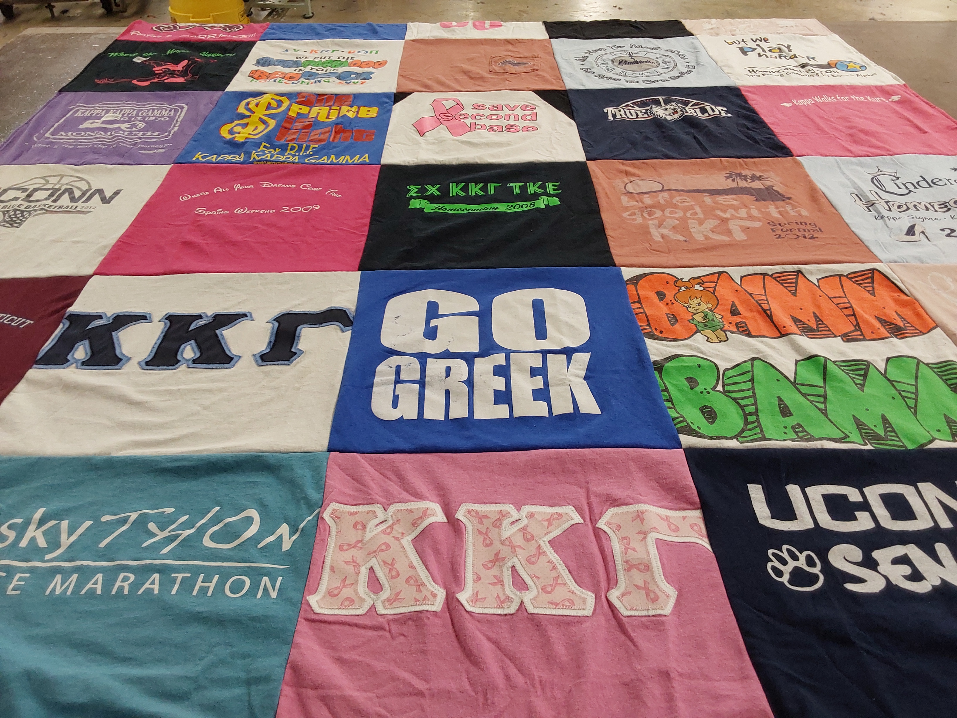 T-shirt quilt from university of connecticut by Nikki from CT
