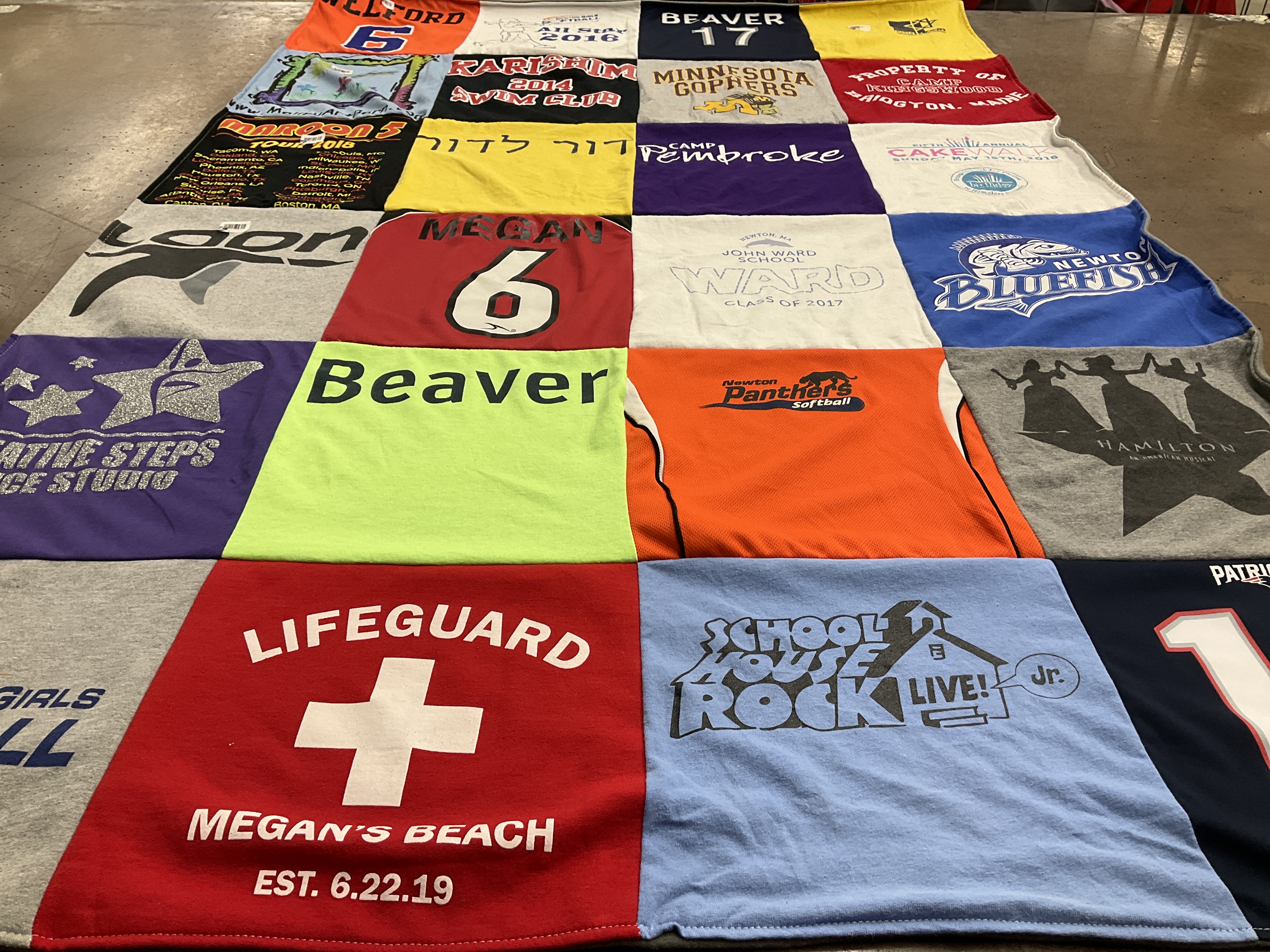 T-shirt quilt featuring newton panthers softball by Michelle from MA