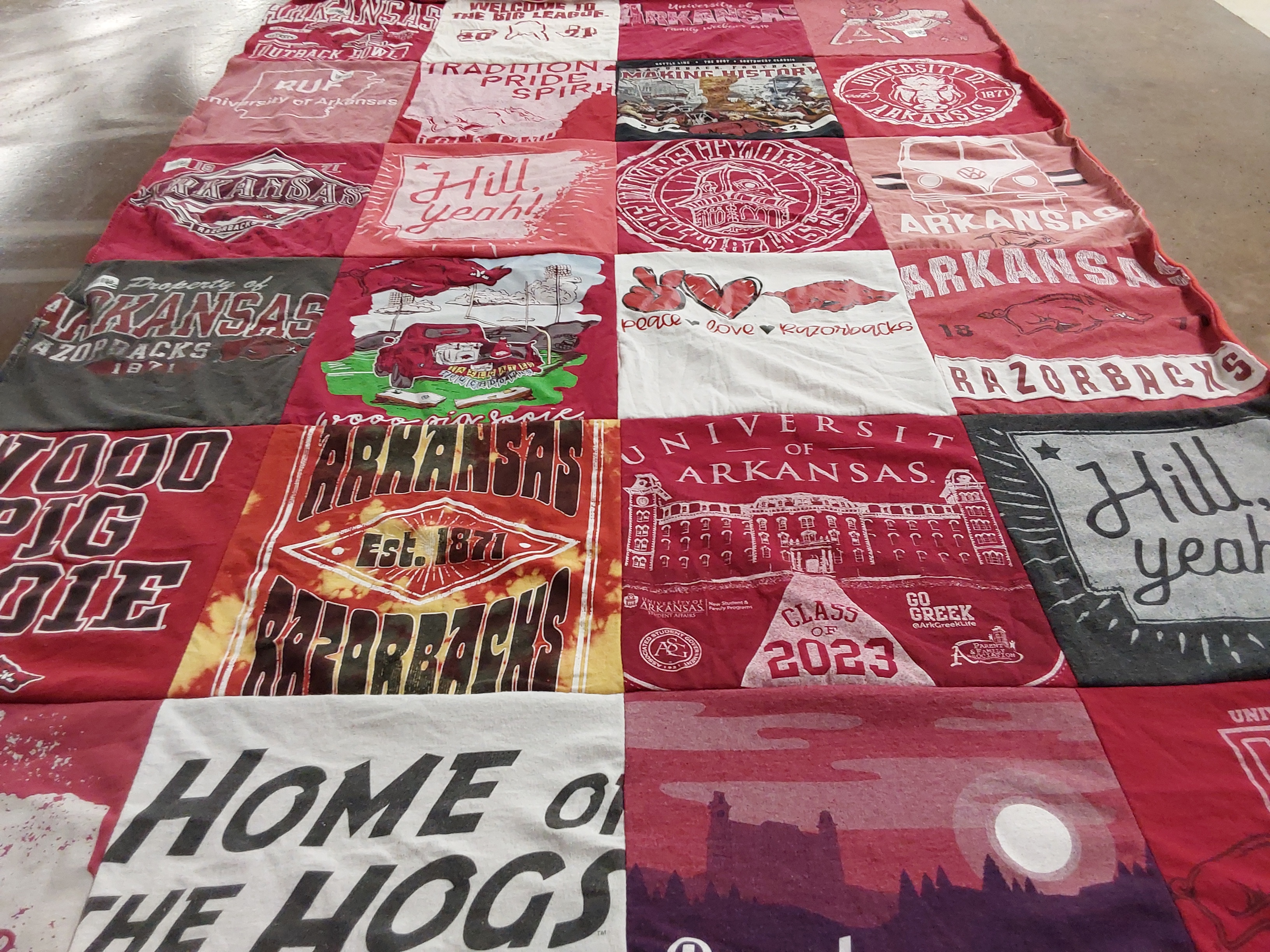 T-shirt quilt featuring razorbacks by Michelle from TX