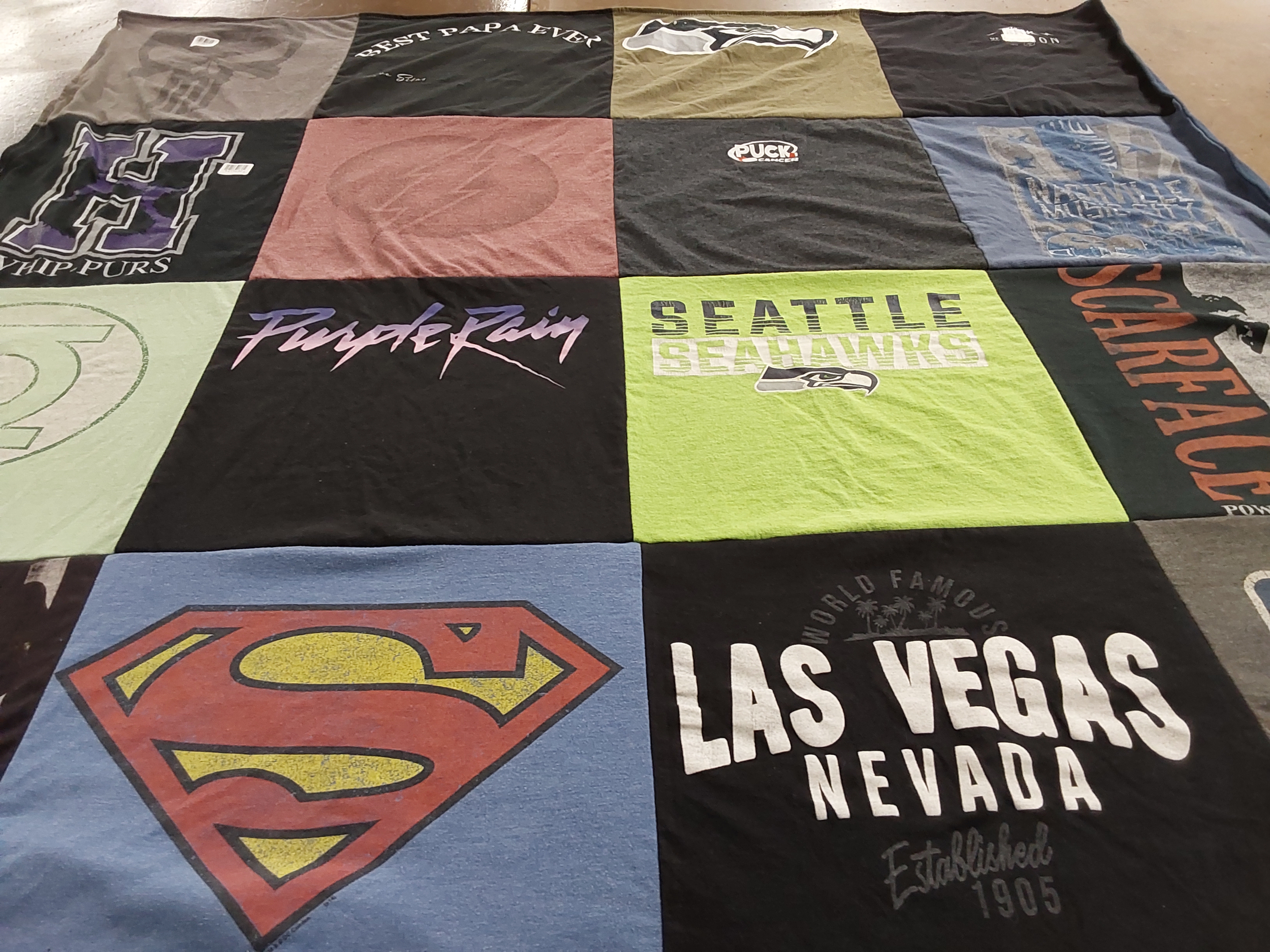 T-shirt quilt featuring seattle seahawks by Vanessa from IL