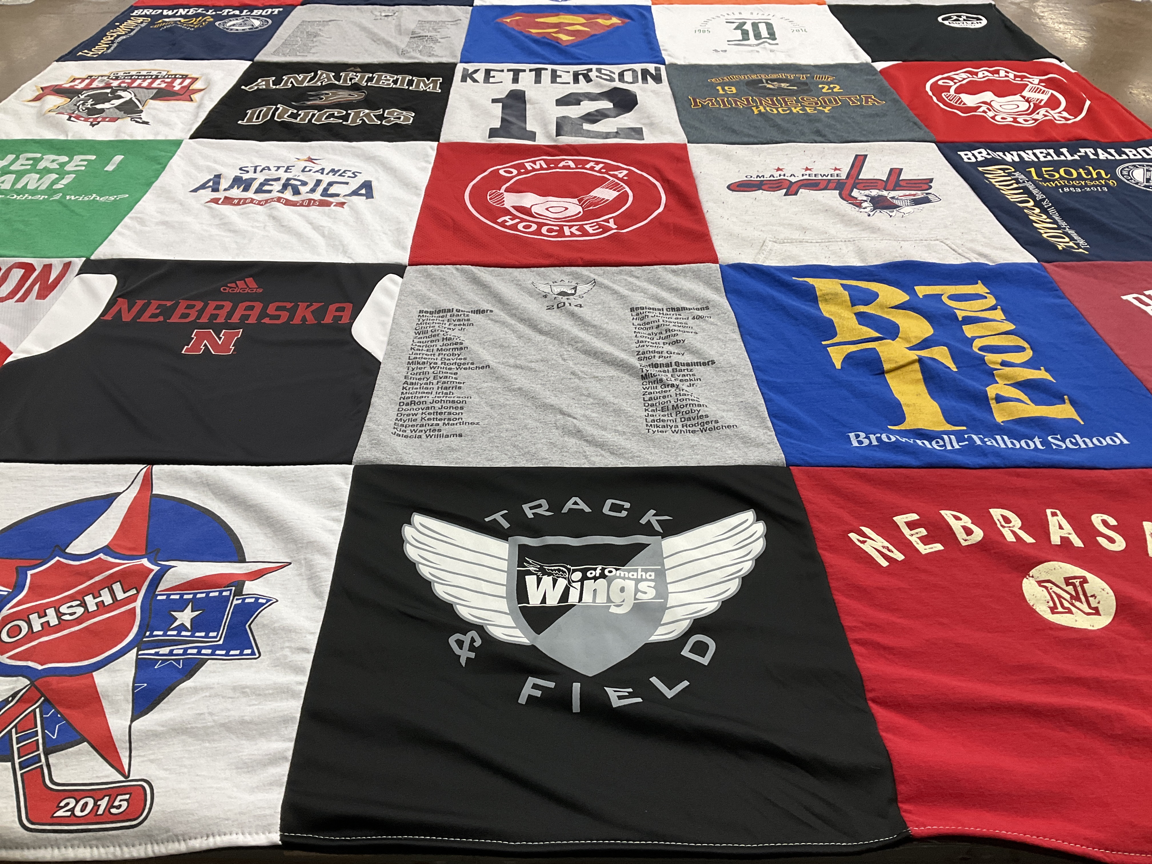 T-shirt quilt featuring omaha kings, nebraska by Tammy from NE