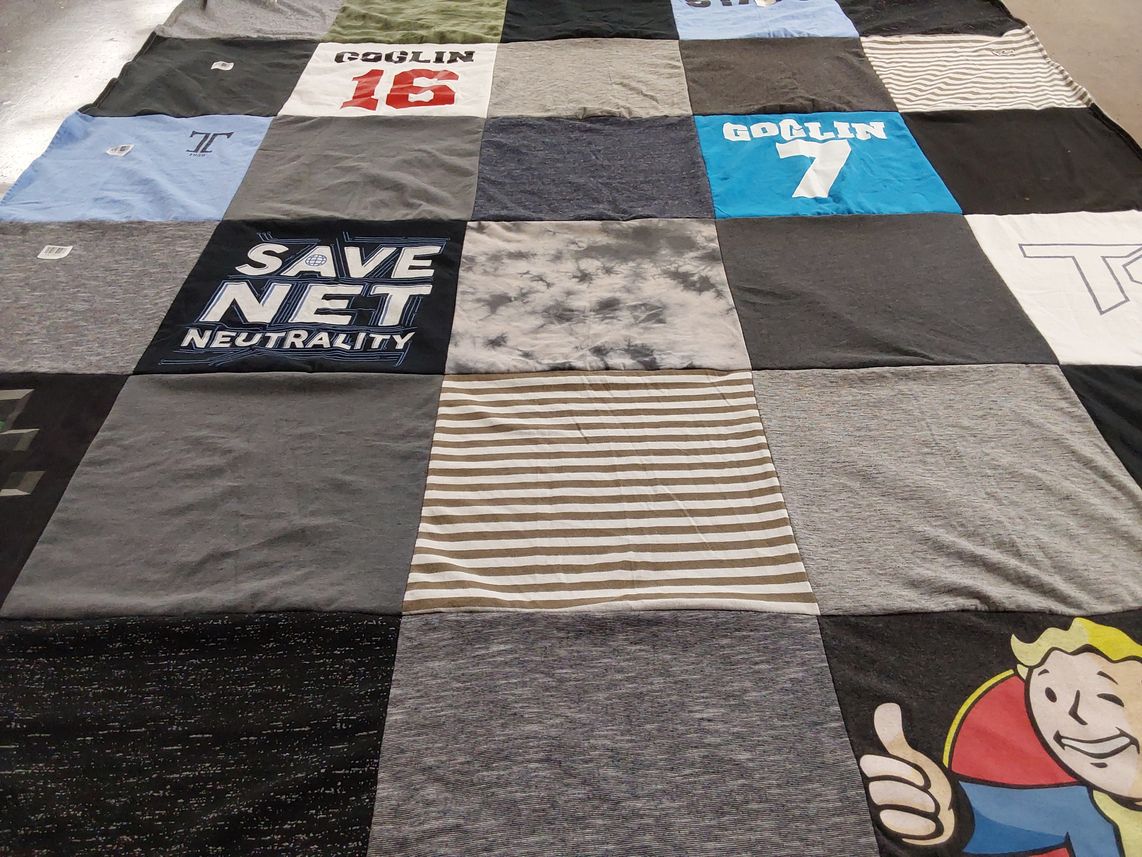 T-shirt quilt with politics themes by Amanda goglin from SD