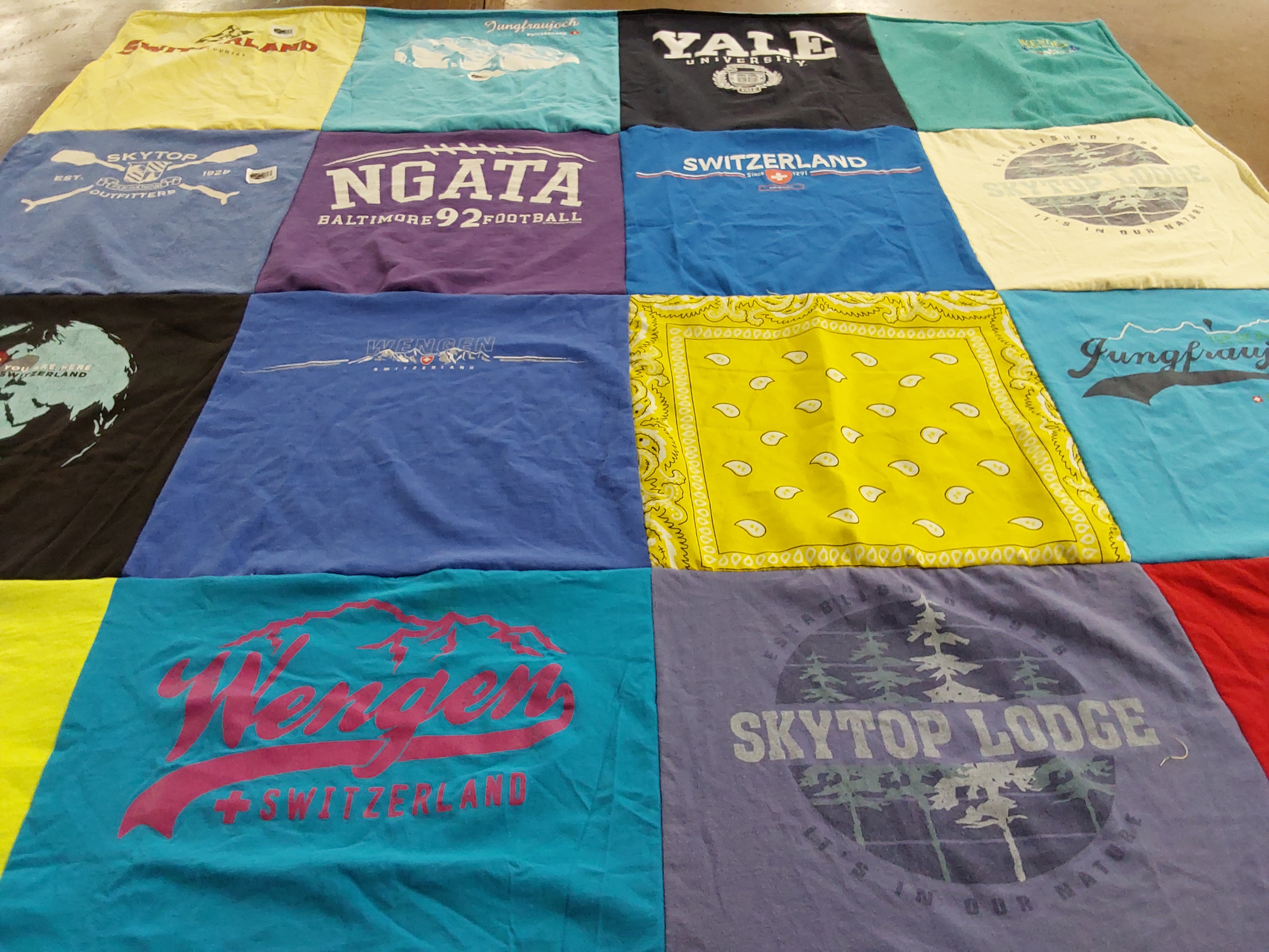 T-shirt quilt from yale university by Mary from MA