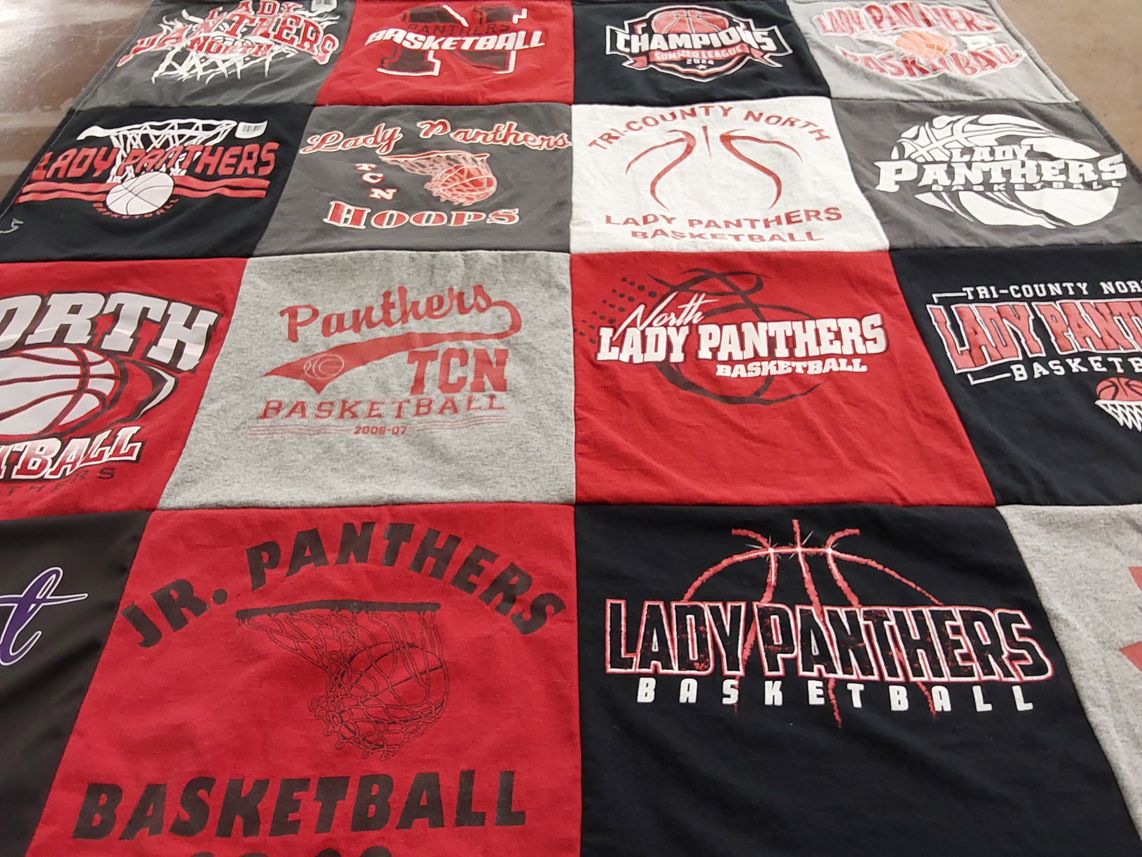 T-shirt quilt featuring lady panthers basketball by Jessica from OH