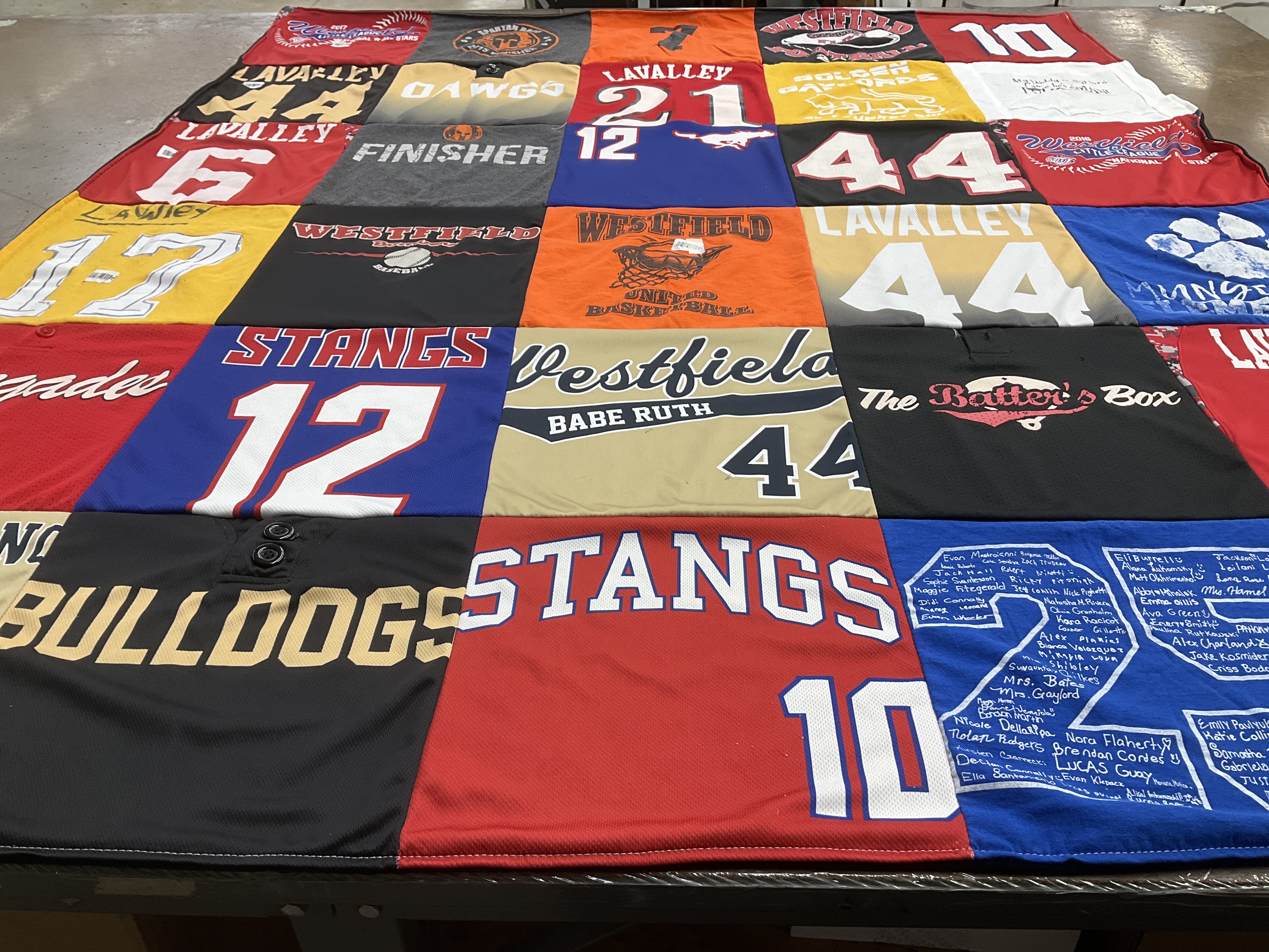 T-shirt quilt featuring lavallely high school, westfield high school by Kara from MA