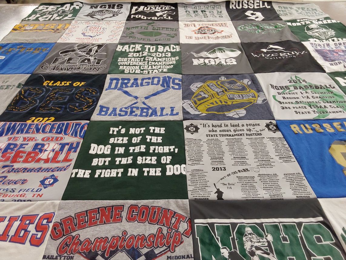 T-shirt quilt featuring greene county championship, north greene high school by Shana from TN