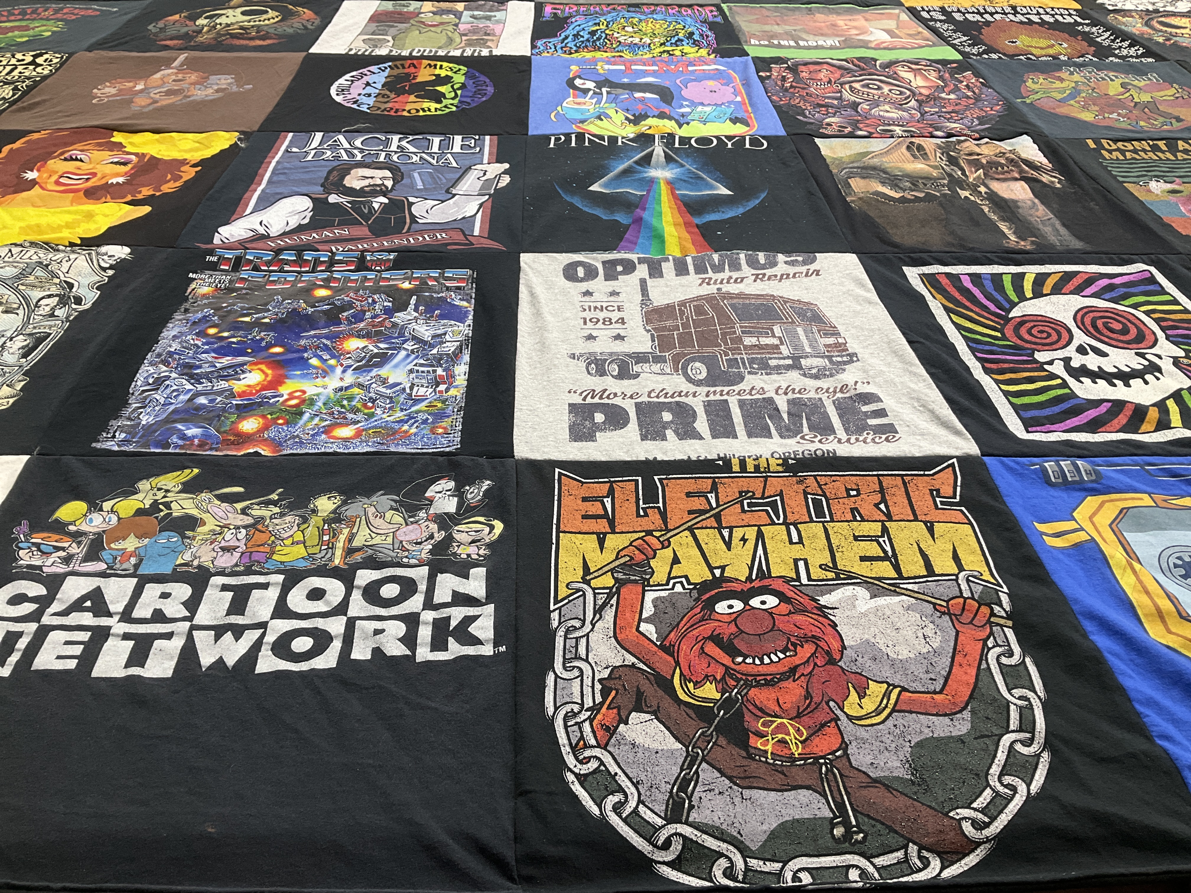 T-shirt quilt with music, cartoons themes by Michael from GA