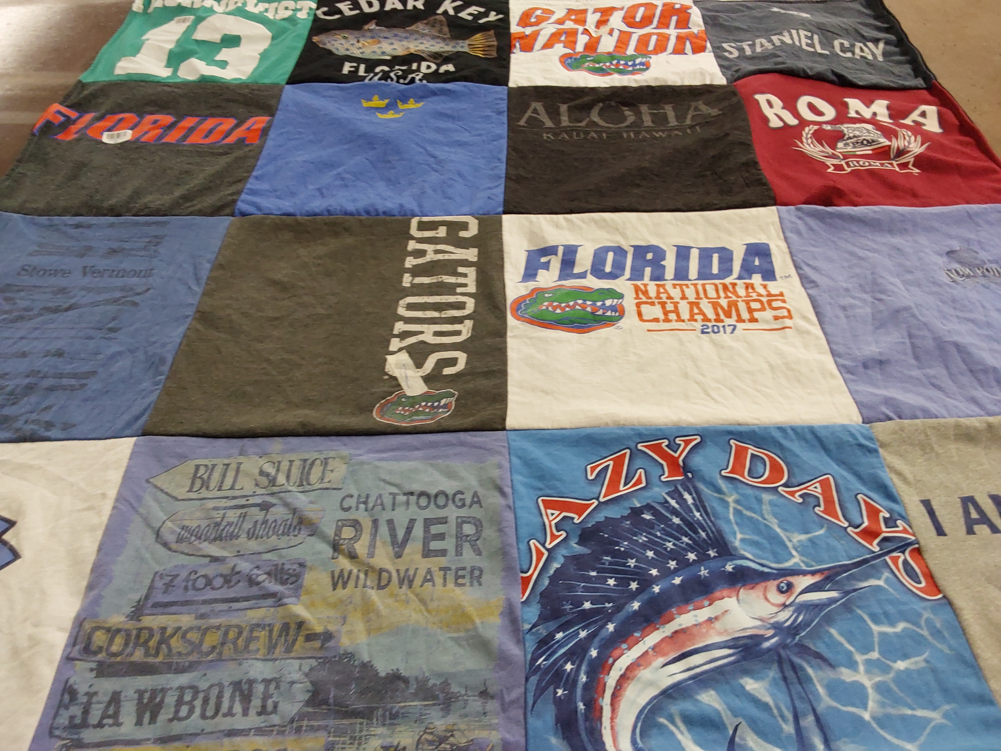 T-shirt quilt featuring florida gators by Nan from FL