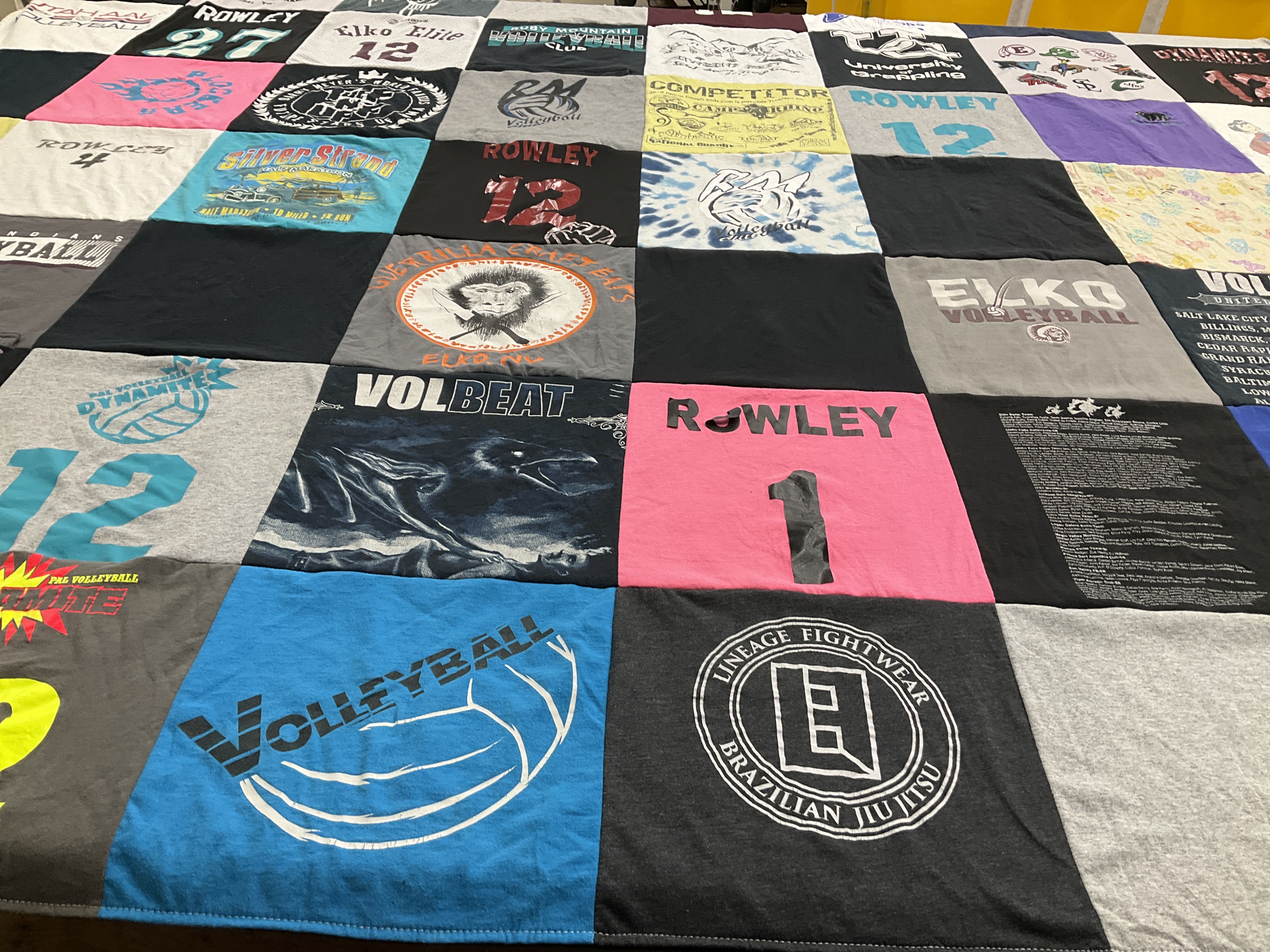T-shirt quilt featuring rowley high school volleyball team by Brandy from NV