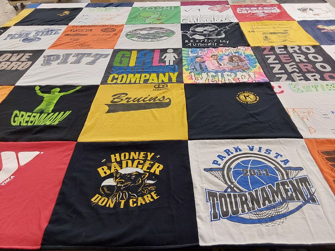 T-shirt quilt featuring bruin basketball team by Michele from PA