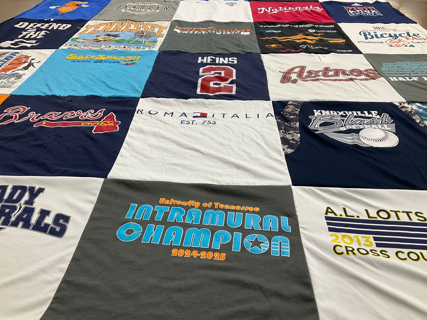 T-shirt quilt featuring knoxville blast baseball, atlanta braves by Shayna from TN