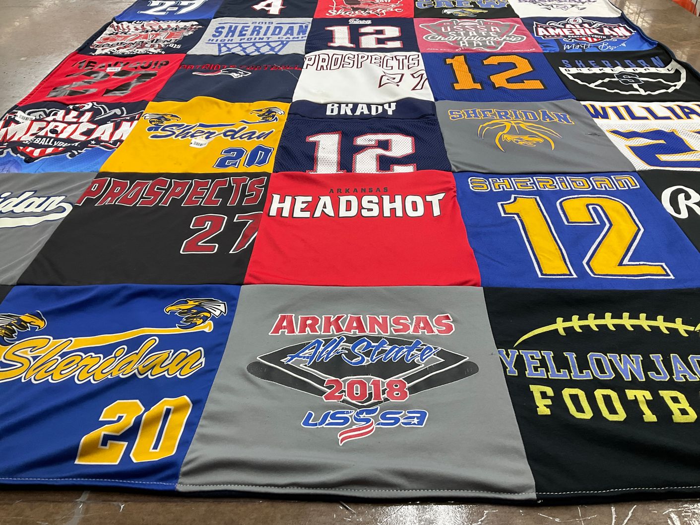 T-shirt quilt featuring sheridan yellowjackets football by Crystal from AR