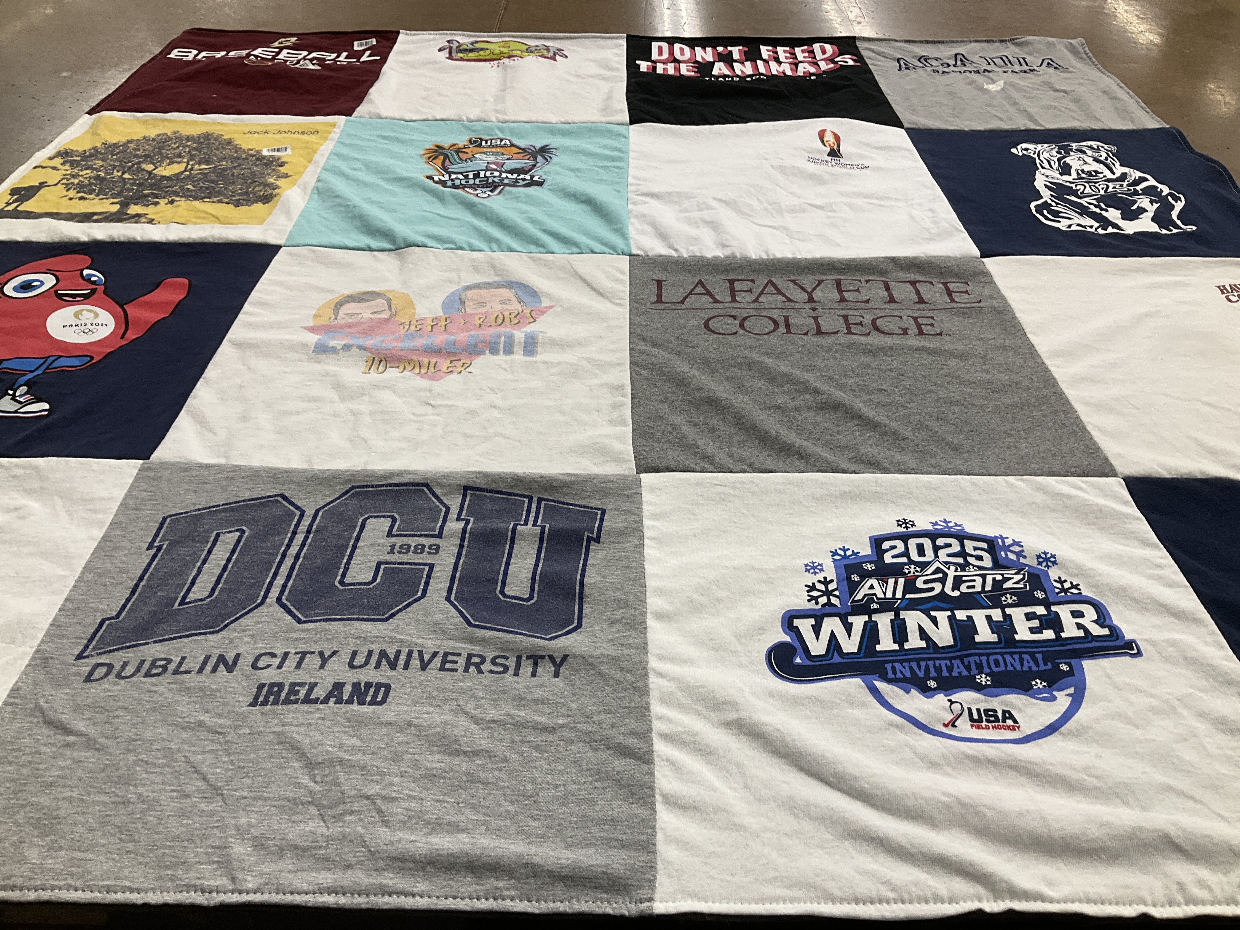 T-shirt quilt from lafayette college, dublin city university by JENNIFER from NJ