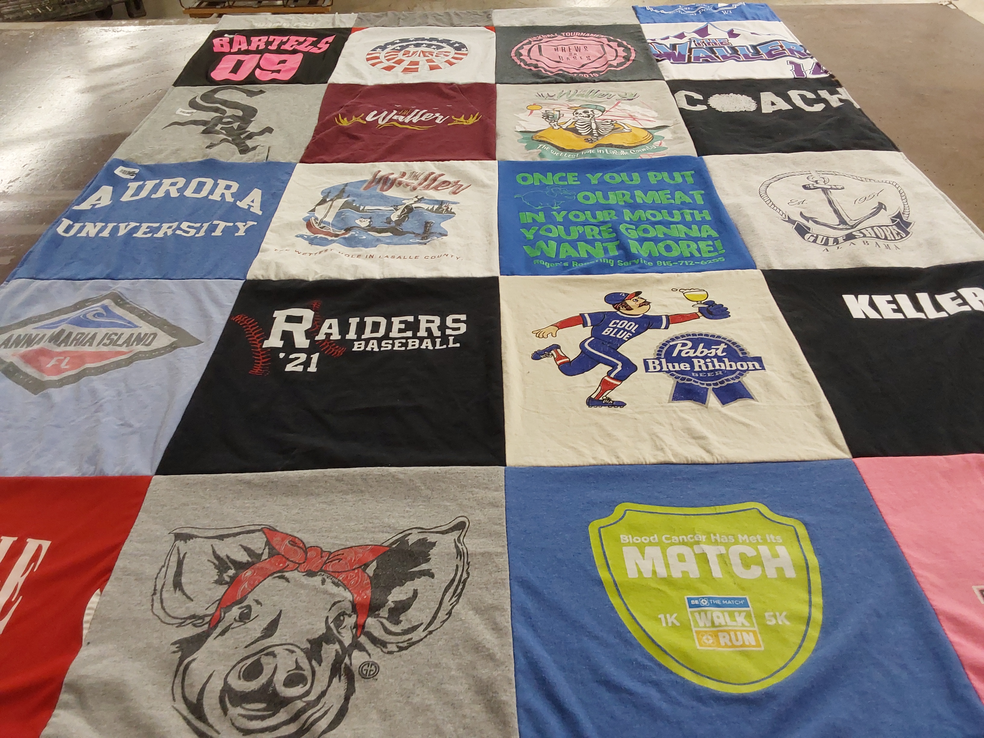 T-shirt quilt featuring raiders baseball by Charlotte from IL