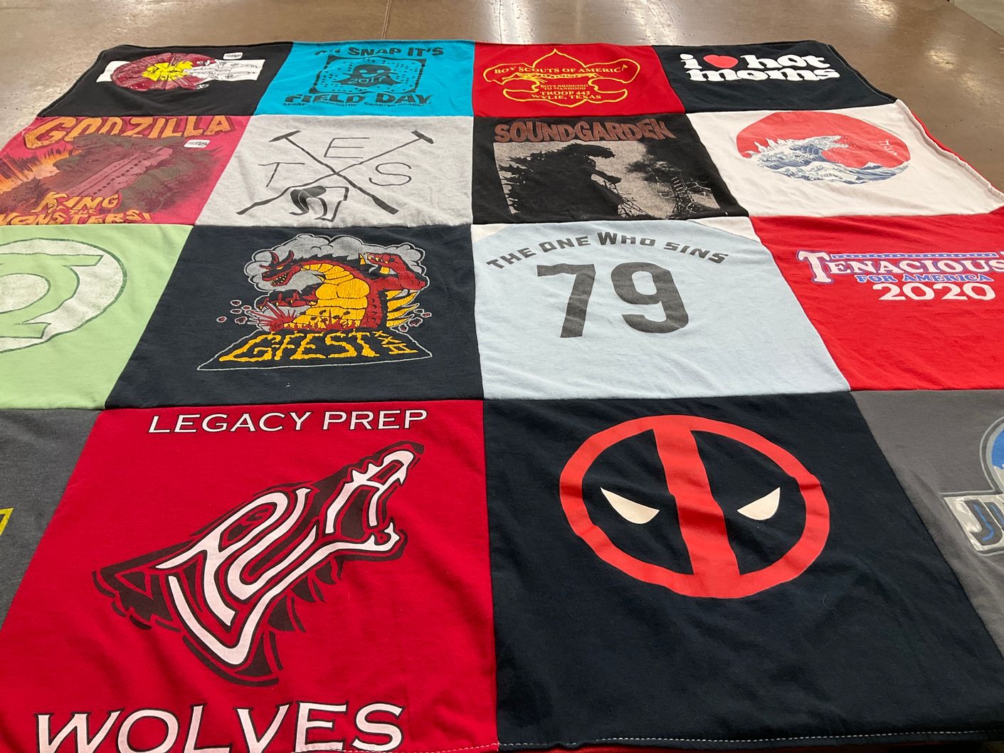 T-shirt quilt from legacy preparatory school by Allison from TX