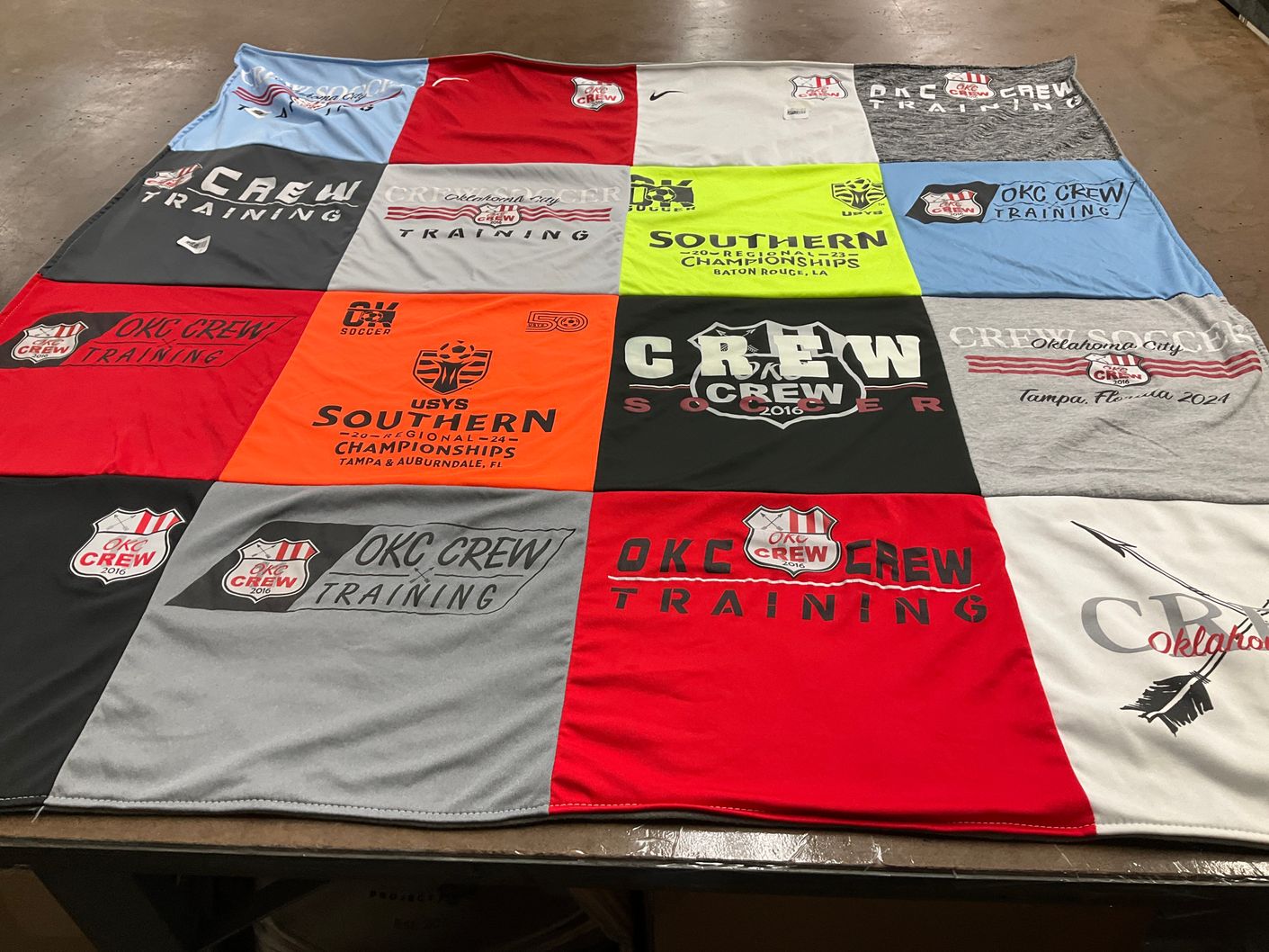 T-shirt quilt featuring oklahoma city crew by Danielle from OK