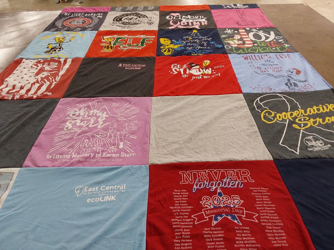 T-shirt quilt with community, remembrance themes by Billie from OK