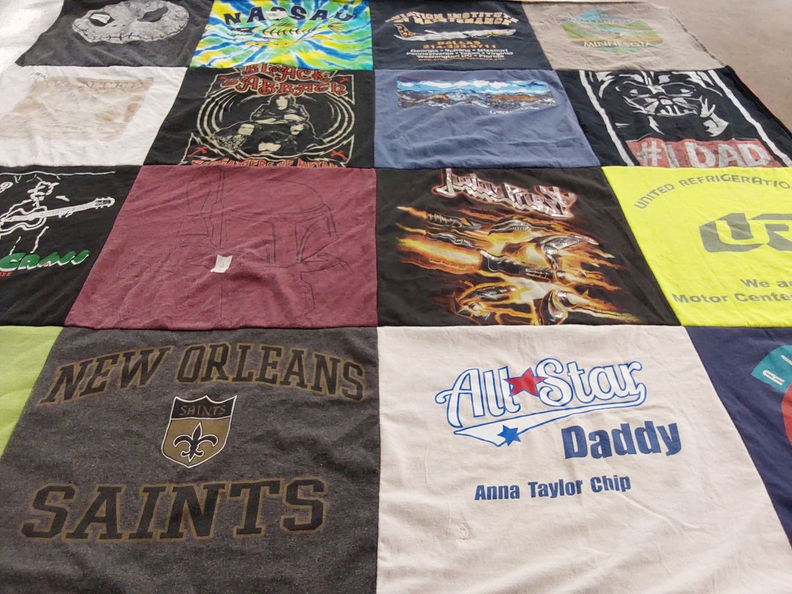 T-shirt quilt featuring new orleans saints by Anna from TX