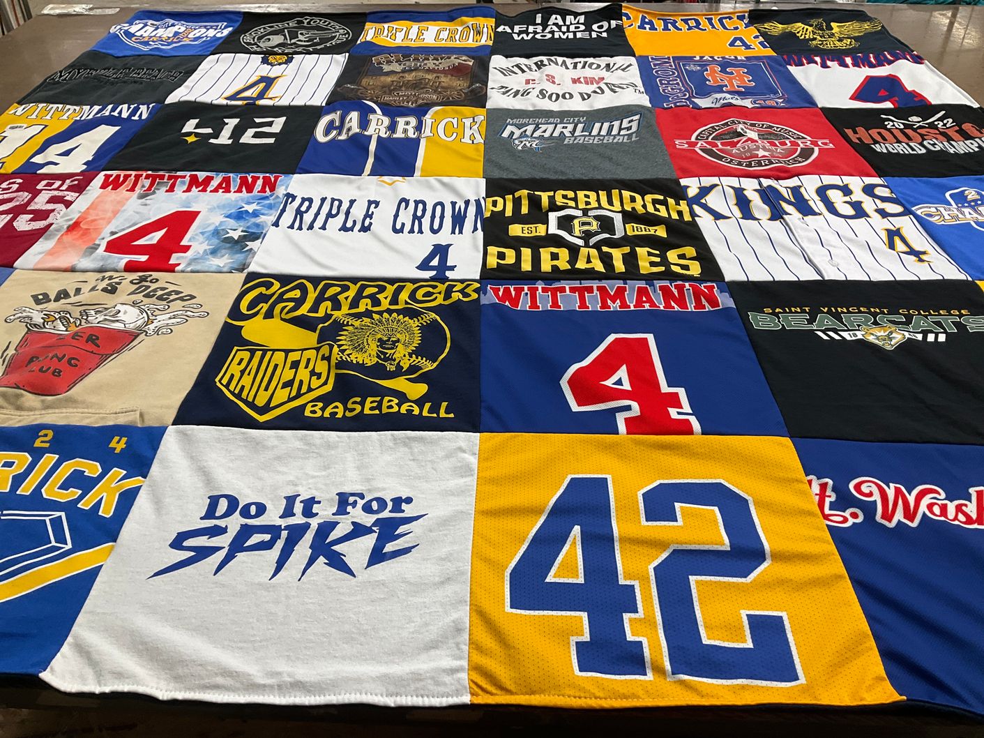 T-shirt quilt featuring pittsburgh pirates by Jennifer from PA