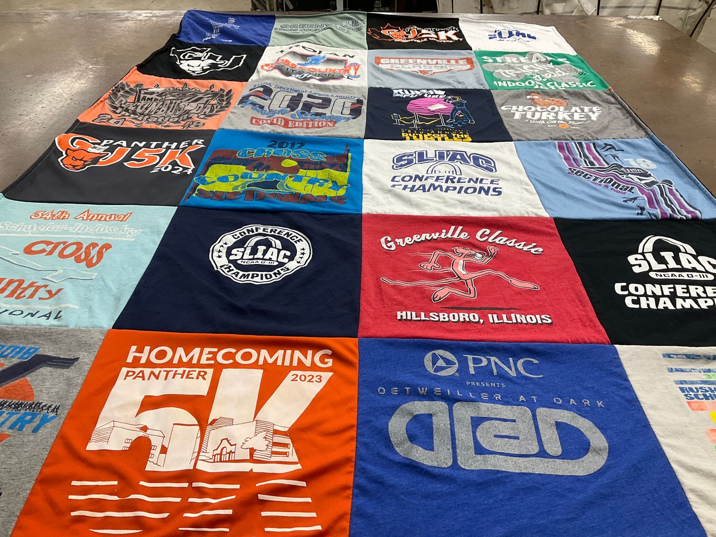 T-shirt quilt featuring panther team by Dawn from IL