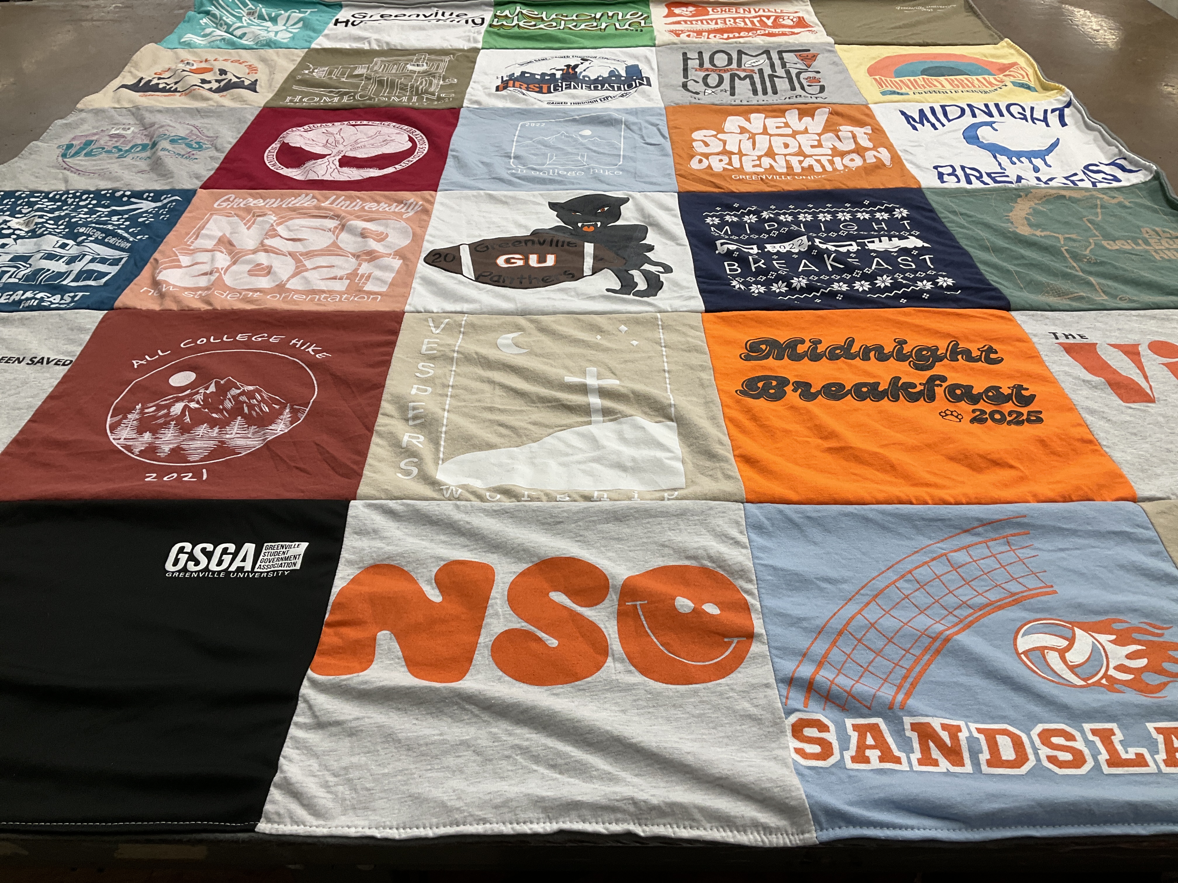 T-shirt quilt from greenville university by Dawn from IL