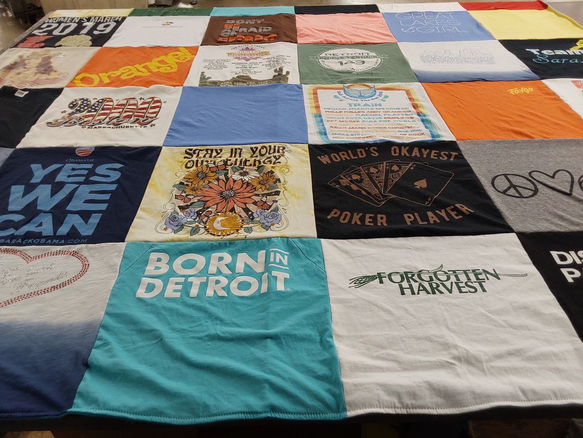 T-shirt quilt with politics, community service themes by Michelle from MI