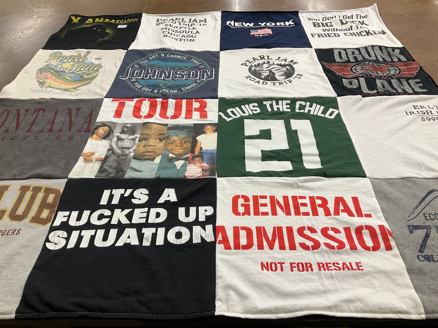 T-shirt quilt featuring montana grizzlies by Tonia from MT